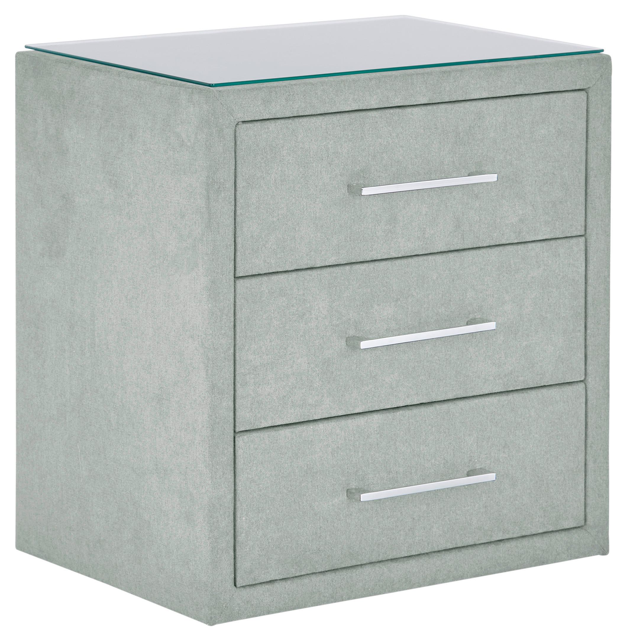 Noćni Ormarić Kleopatra - svijetlo siva/boje kroma, Konvencionalno, drvni materijal/metal (56/60/41cm) - Modern Living
