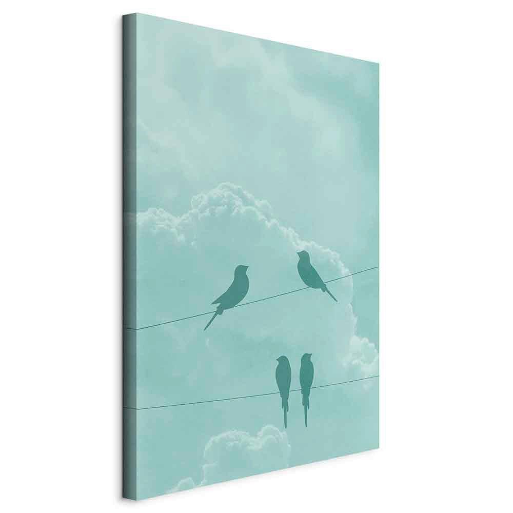 Slika Na Platnu Celadon Sky - barve petroleja, Basics, tekstil/les (80/120/1,2cm) - artgeist