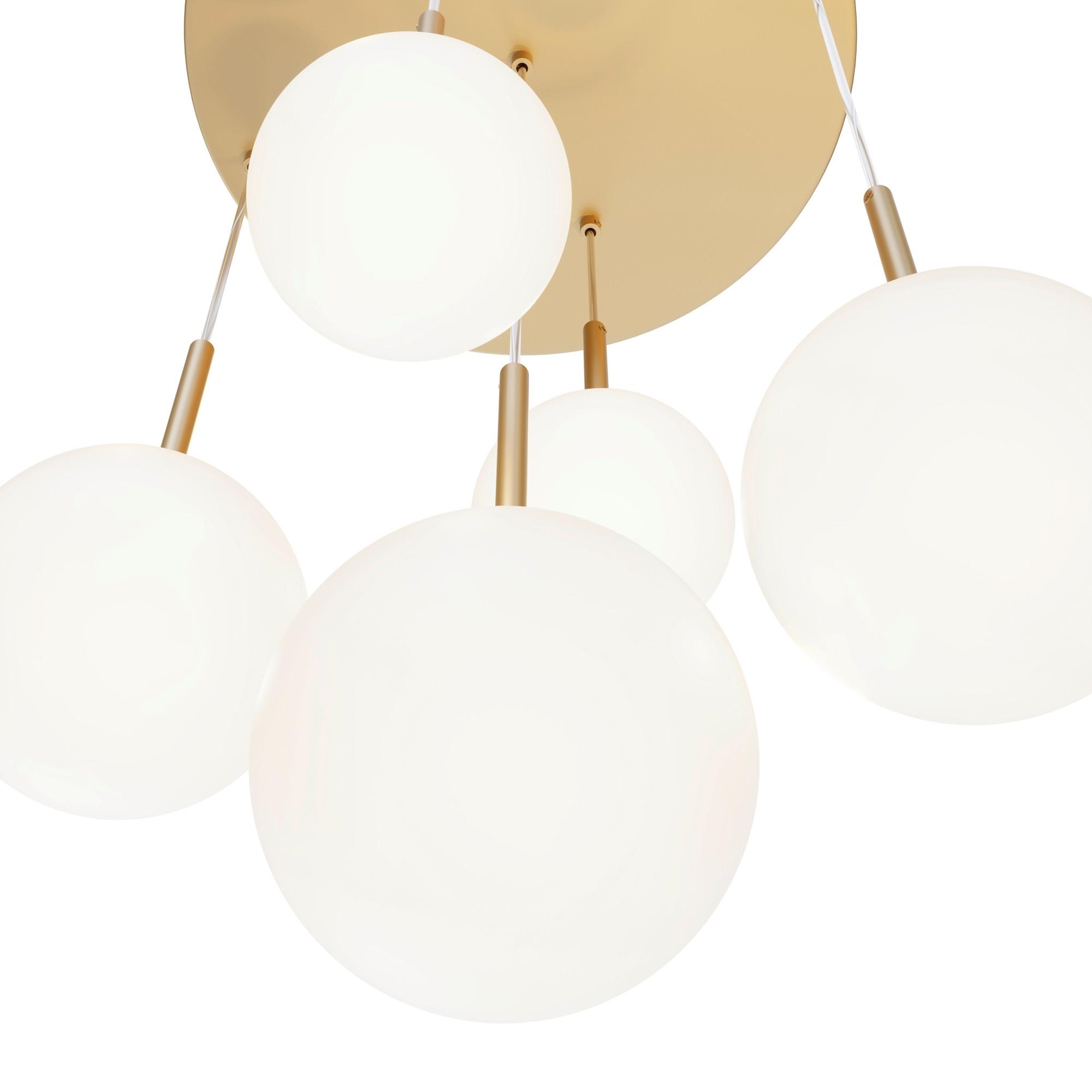 Pendelleuchte Basic Form Weiß/Goldfarben max. 40 Watt - Goldfarben/Weiß, Trend, Glas/Metall (58/180/58cm) - MAYTONI