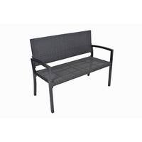 Sitzbank mit Lehne Schwarz Sanremo B:116 cm - Schwarz, Basics, Kunststoff/Metall (116/60/87cm) - Gardenson