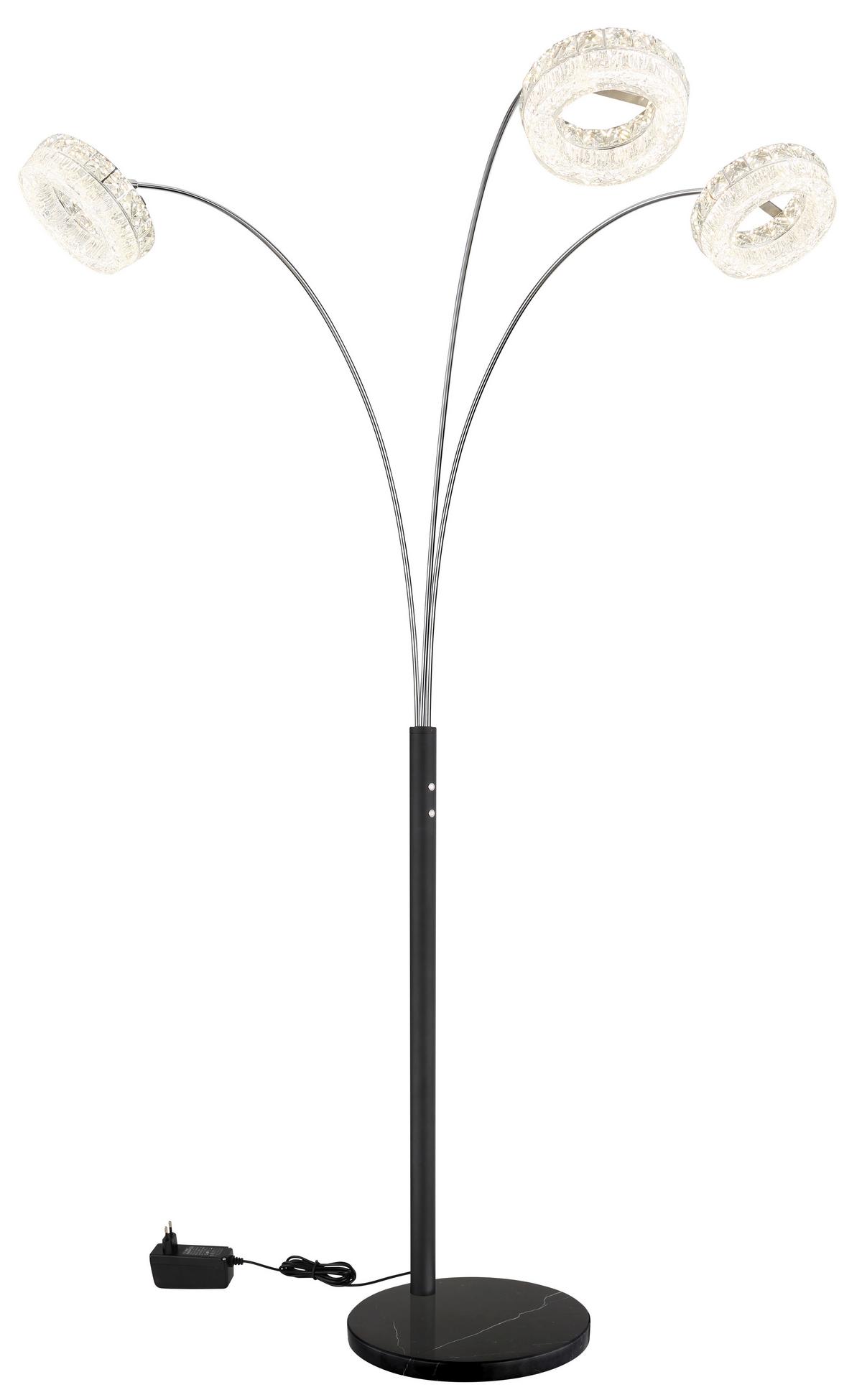 Led Podna Svjetiljka Laurel - prozirno/crna, Design, staklo/metal (82,5/102/190cm) - Globo