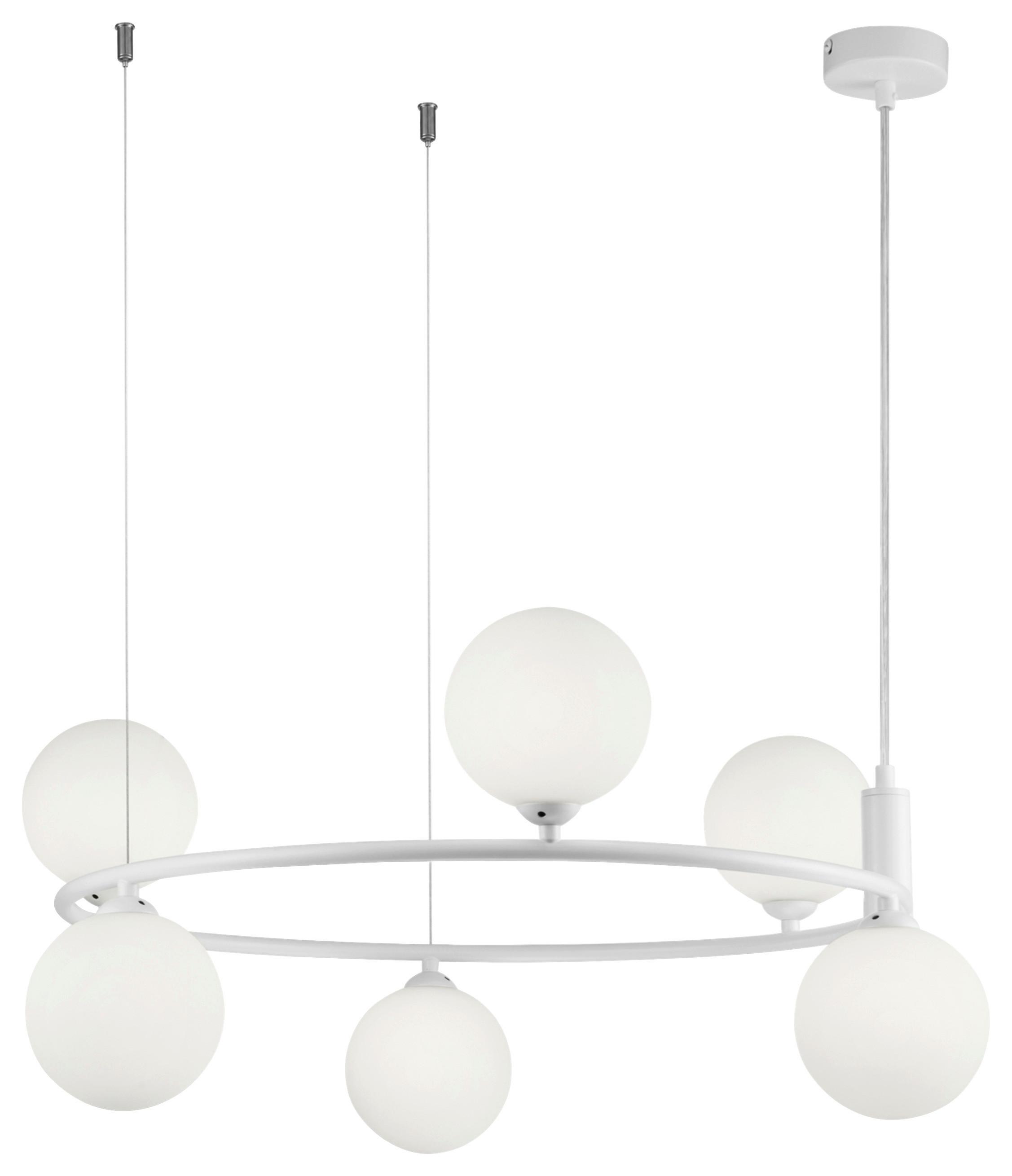 Pendelleuchte Ring Weiß max. 25 Watt - Weiß, Basics, Glas/Metall (58/28/58cm) - MAYTONI