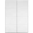 Schwebetürenschrank Weiß - Alufarben/Weiß, MODERN, Holzwerkstoff/Kunststoff (150/216/68cm) - Premium Living