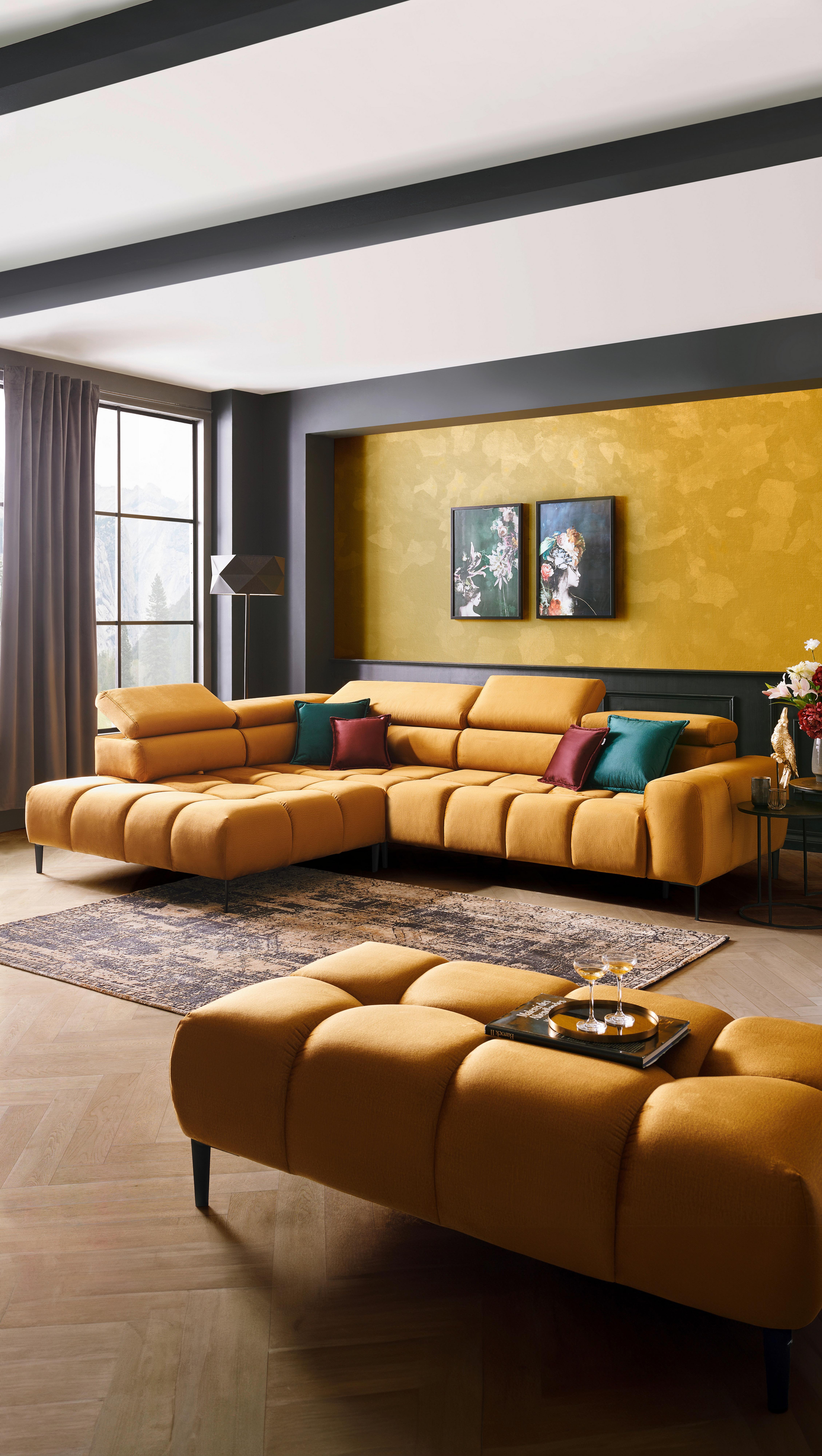 Coltar IMPERIA -EXKLUSIV- - galben curry, Design, textil (216/300cm) - Welnova