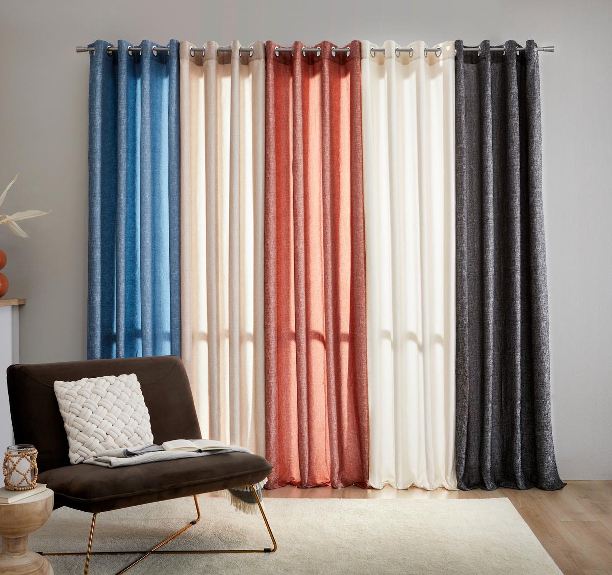 ZASŁONA NA PRZELOTKACH GENT - czarny, Design, tkanina (135/250cm) - Ambiente