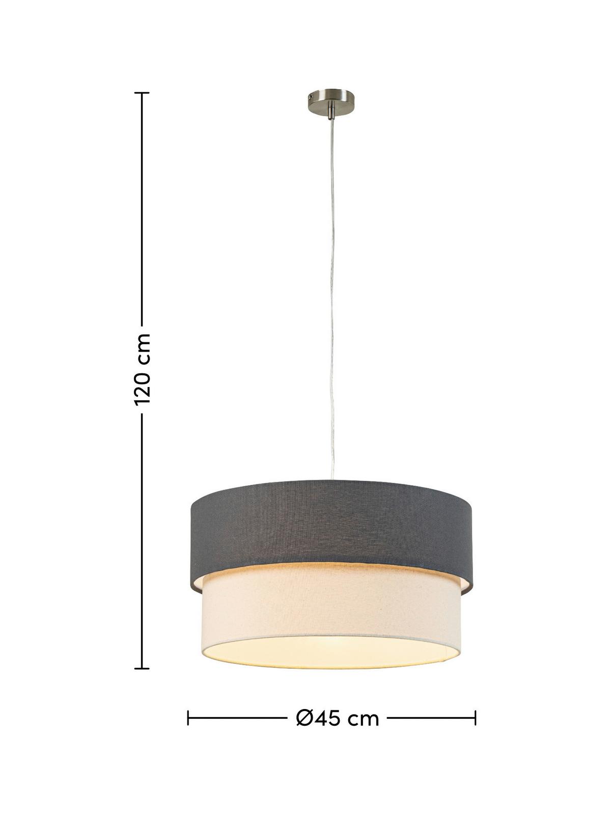 LAMPA WISZĄCA GINA - antracytowy/kolor naturalny, Design, tworzywo sztuczne/metal (45/120cm) - Novel