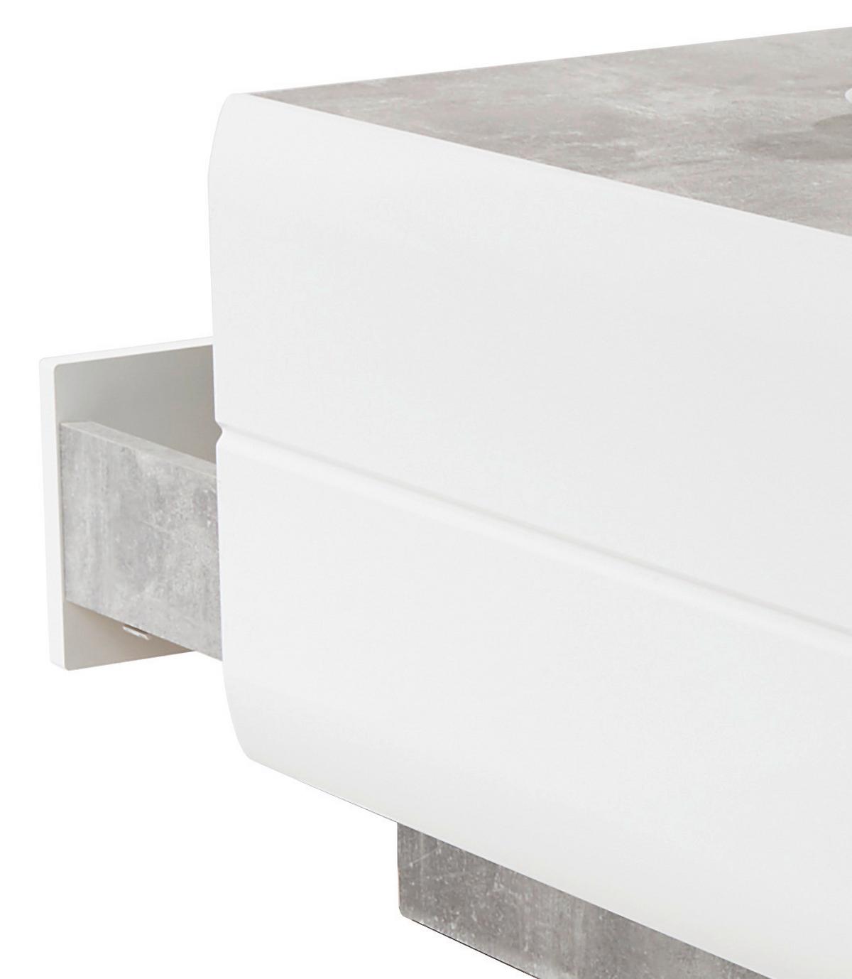Măsuță de canapea Avensis - alb/gri, Modern, material pe bază de lemn (75/40/75cm) - Premium Living