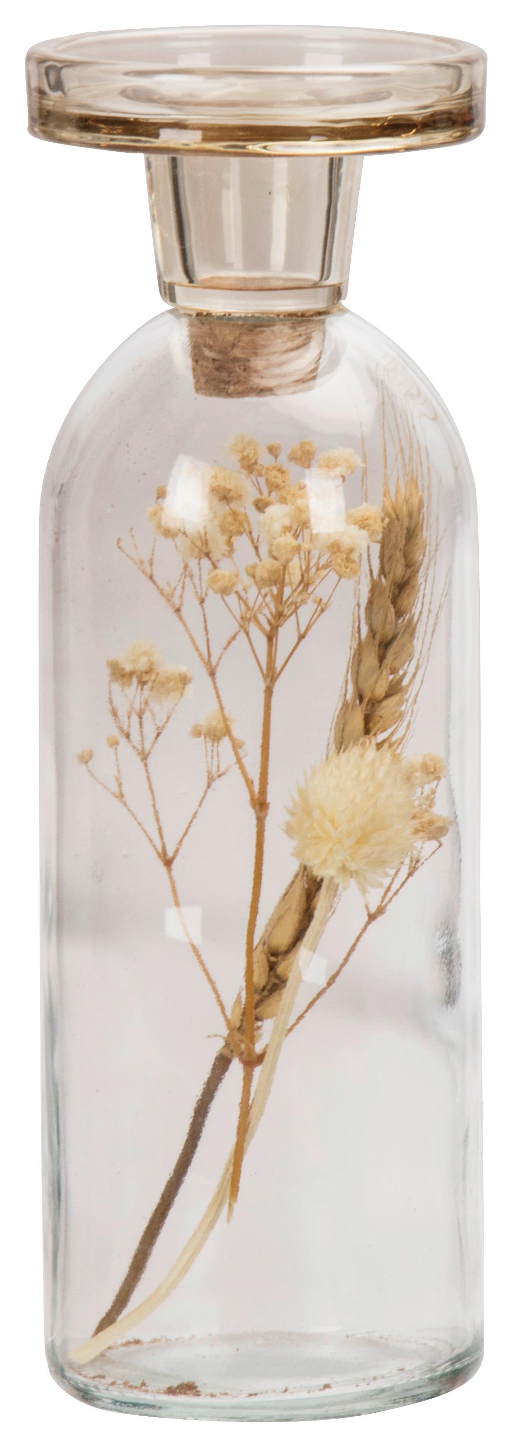 Gyertyatartó Bloom - natúr/narancs, Üveg/természetes anyagok (7,5/22cm) - Modern Living
