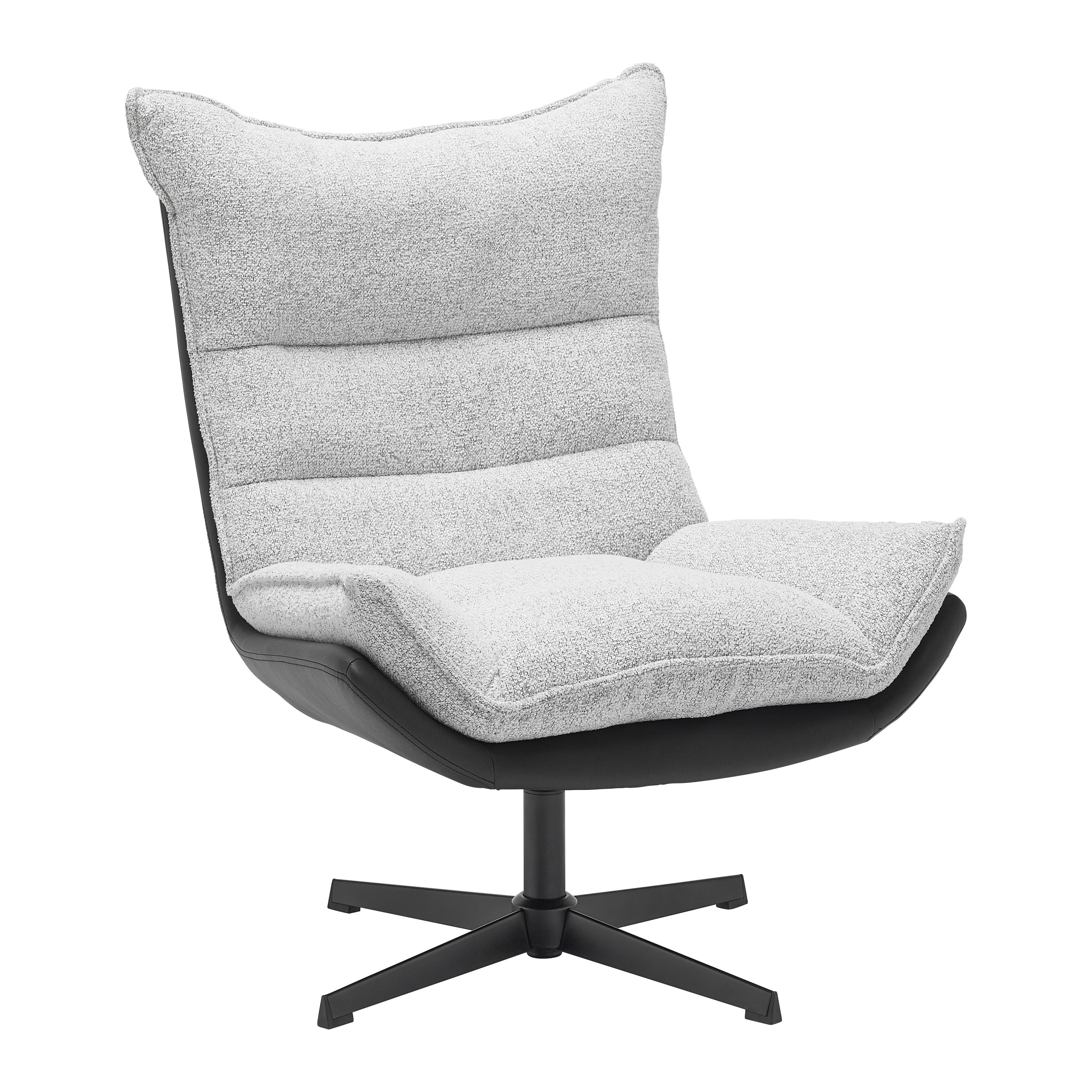 FÅTÖLJ AUDREY - svart/cremefärgad, Modern, metall/trä (82/104/89cm) - Mömax