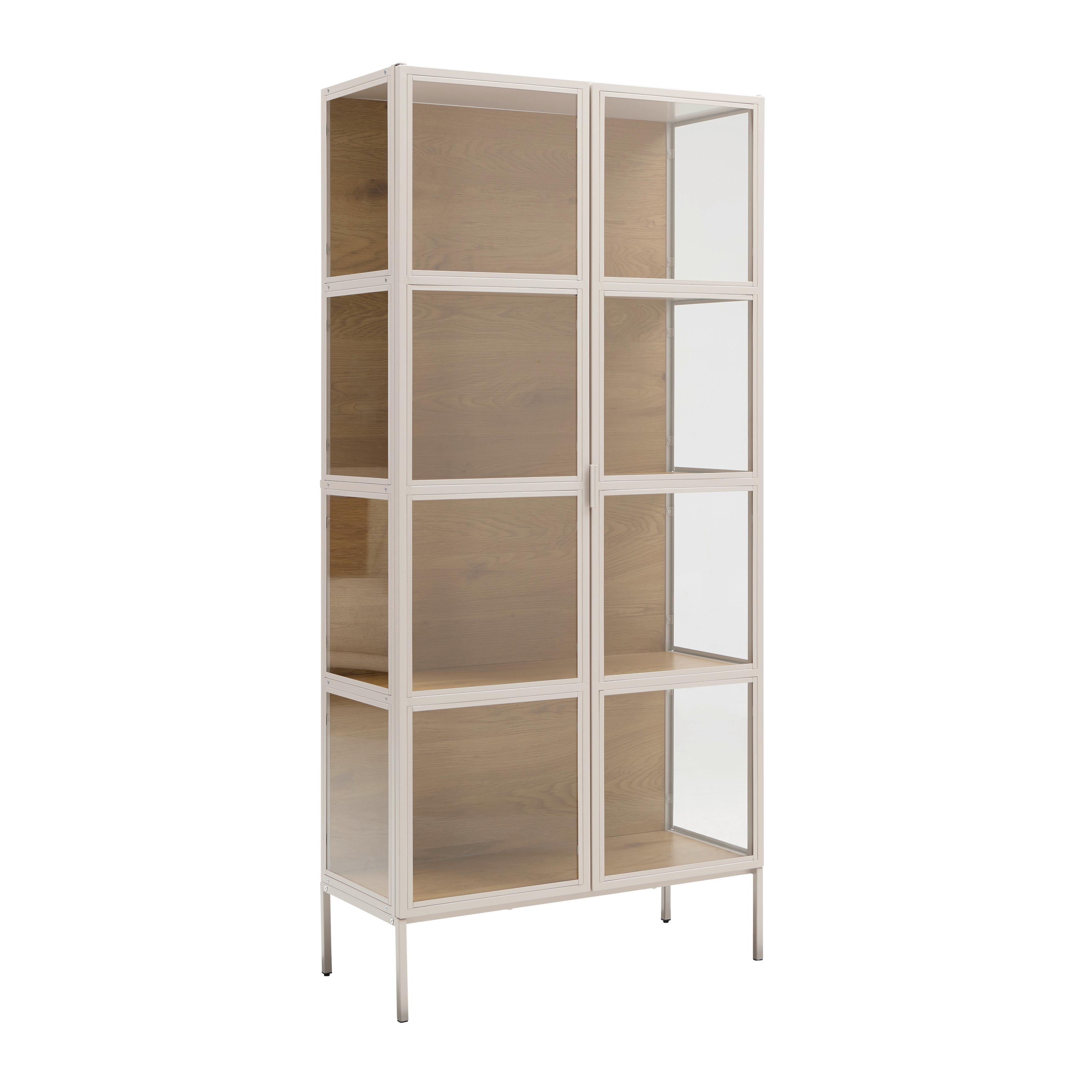 Vitrina Bray - barve hrasta/bež, Moderno, kovina/umetna masa (80/172/35cm) - Mömax