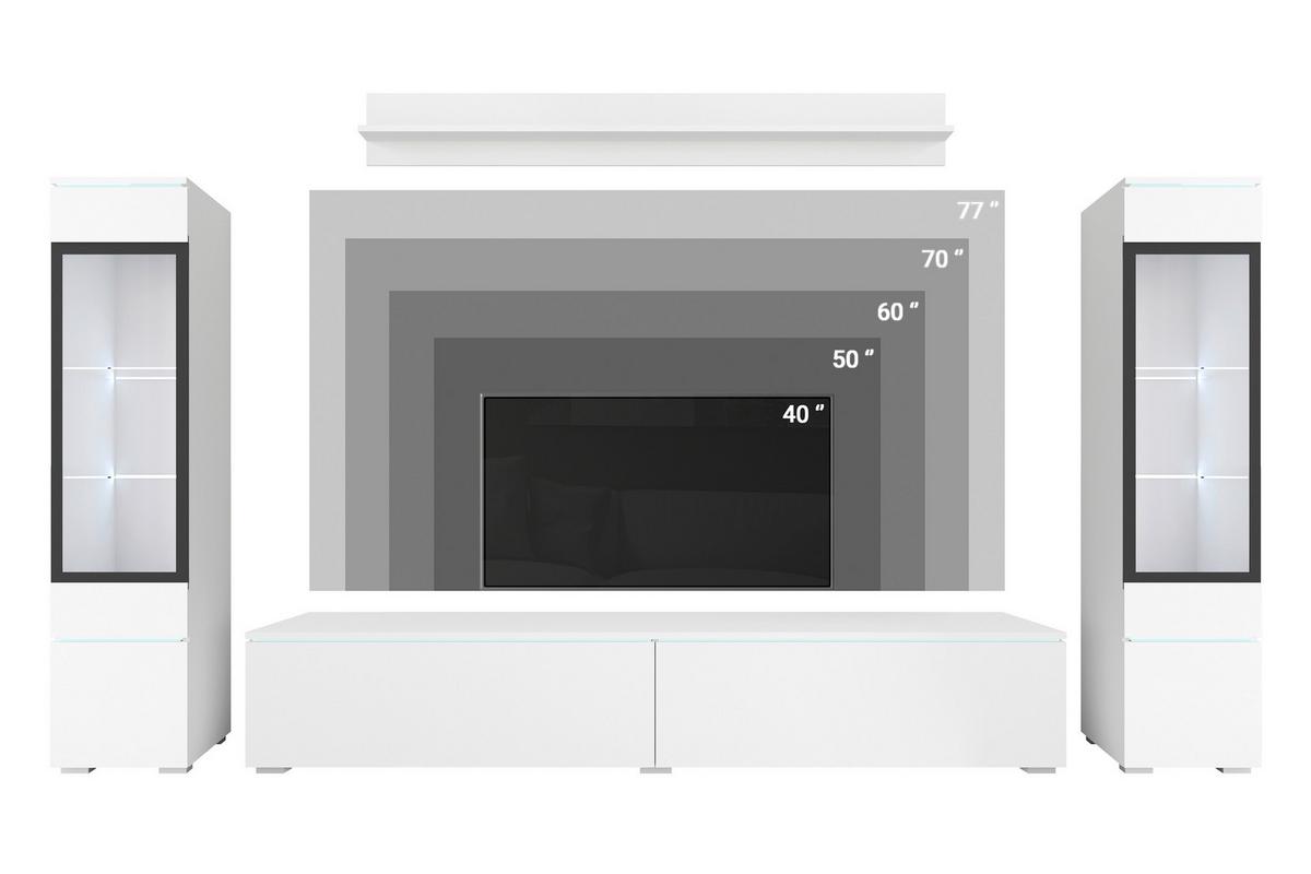Regal Za Dnevni Boravak Vera Ii - siva/boje oraha, Lifestyle, staklo/drvni materijal (240/130/33cm) - P & B