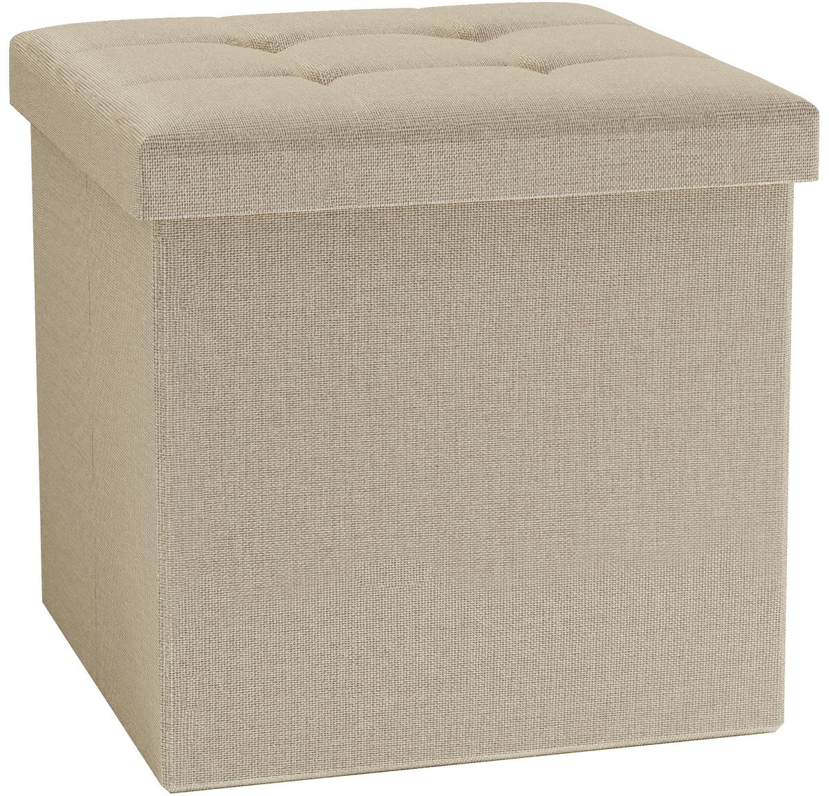 Zaboj Za Sedenje Boxas, Krem Barva - krem barve, Basics, umetna masa/leseni material (38/38/38cm) - MID.YOU