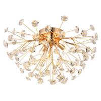 KRISTALL-DECKENLEUCHTE 64135D KATRINA - Klar/Goldfarben, Konventionell, Glas/Metall (45/25cm) - Globo