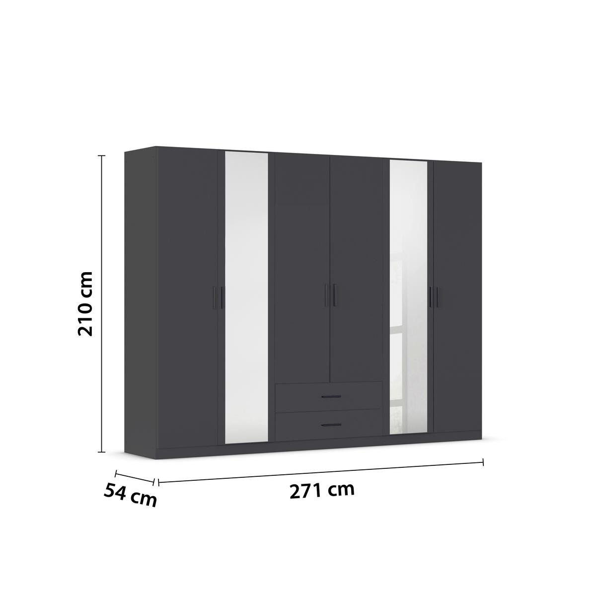 DULAP USI ROTATIVE DESPINA - gri, Konventionell, material pe bază de lemn (271/210/54cm)