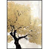 Keilrahmenbild Denise Big Schwarz/Goldfarben - Goldfarben/Schwarz, MODERN, Holzwerkstoff/Kunststoff (100/140cm) - Premium Living