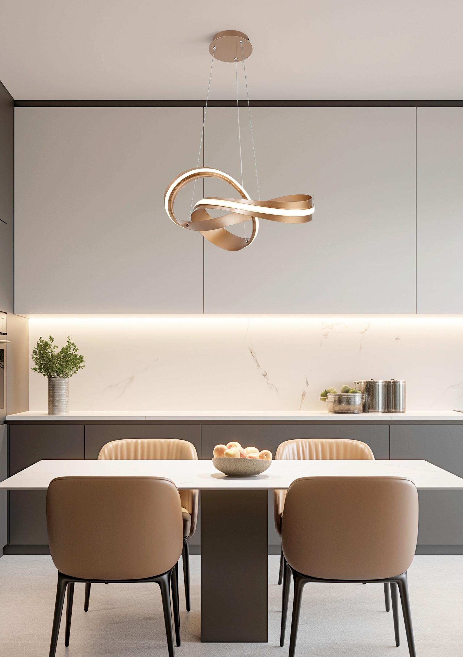 LED-HÄNGLAMPA ELISA - cappuccino, Modern, metall/plast (52/120cm) - Mömax