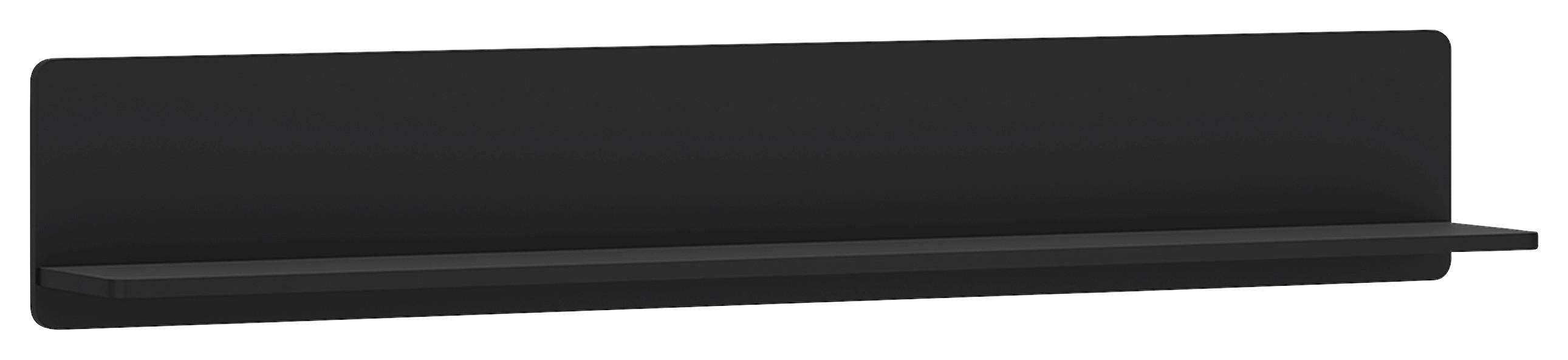 Zidna Polica Norica - crna, Trend, drvni materijal (140/24/21,6cm) - Modern Living
