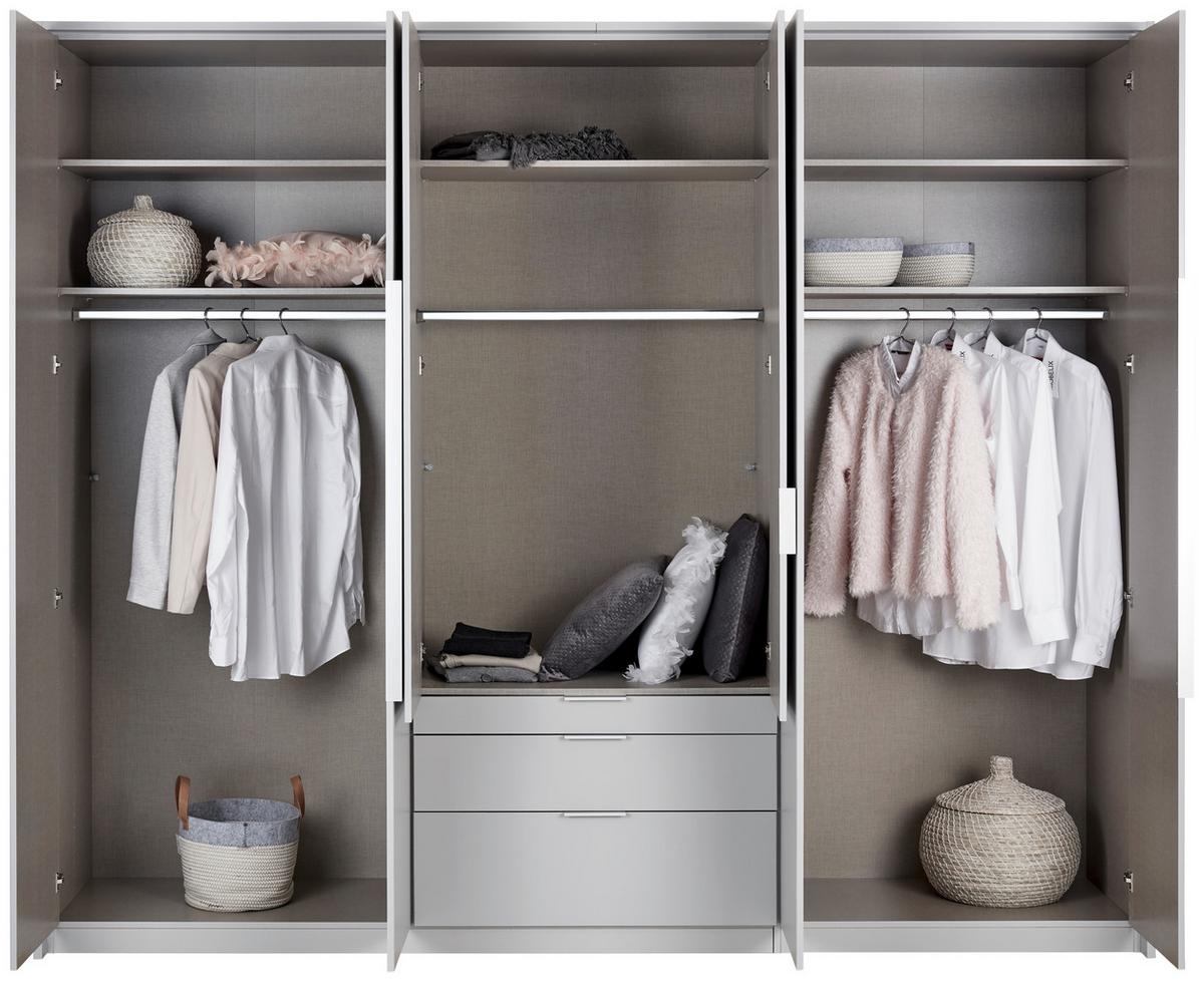 DULAP USI ROTATIVE ALABAMA - argintiu/alb, Modern, material pe bază de lemn (271/229/54cm) - Modern Living