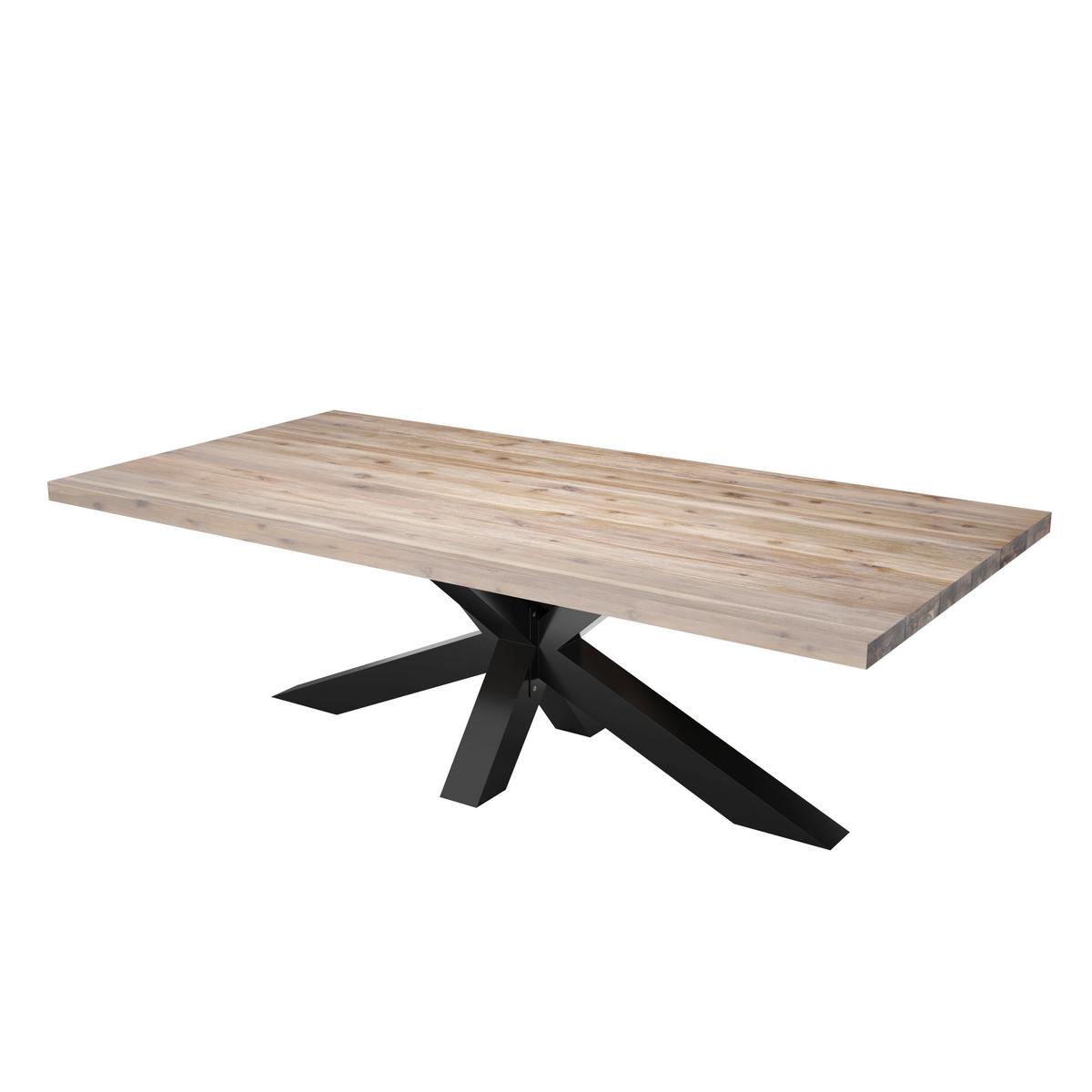 Gartentisch Alena in Akazie ca. 200x100x76cm - Schwarz/Akaziefarben, Natur, Holz/Metall (200/76/100cm) - Mömax