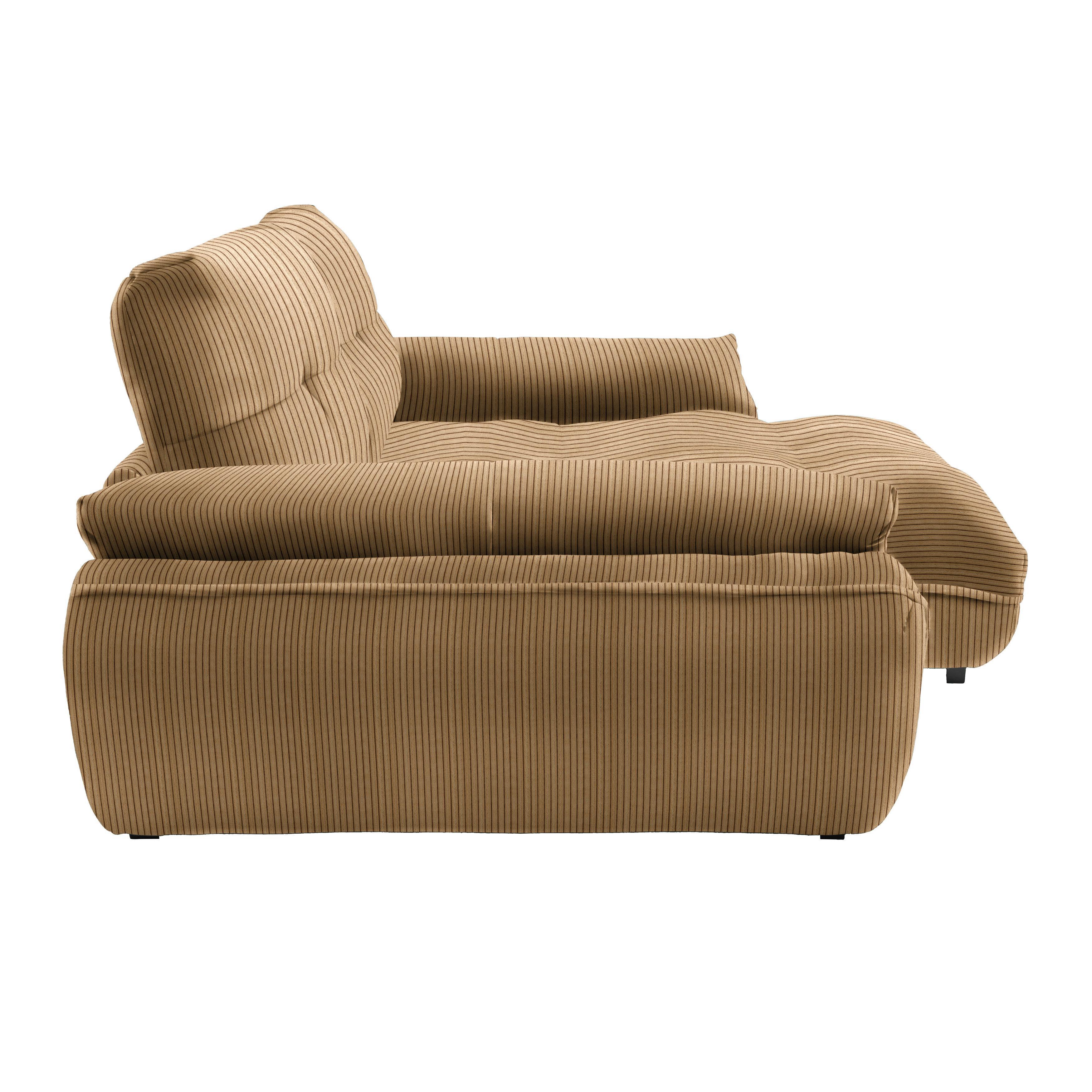 Wohnlandschaft Vivo Sandfarben - Sandfarben/Schwarz, MODERN, Kunststoff/Textil (317/63/179cm) - Premium Living