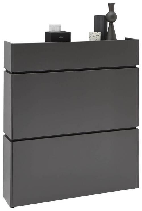 SZAFKA UCHYLNA NA BUTY UNIQUE - czarny/kolor grafitowy, Design, materiał drewnopochodny/tworzywo sztuczne (102/117/22cm) - Voleo