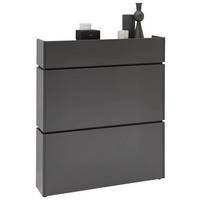 SZAFKA UCHYLNA NA BUTY UNIQUE - czarny/kolor grafitowy, Design, materiał drewnopochodny/tworzywo sztuczne (102/117/22cm) - Voleo