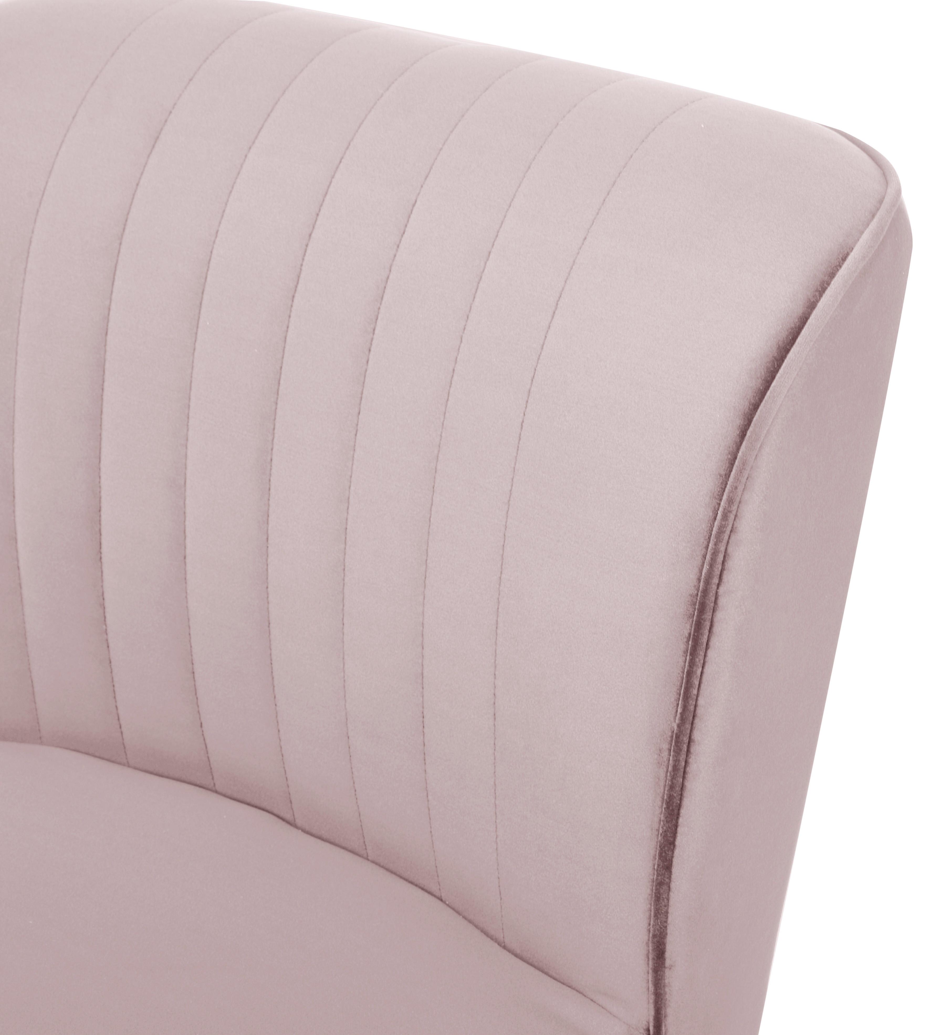 Fotelja Grace - pink/prirodna boja, Moderno, drvo/tekstil (58/80/64cm) - Ondega