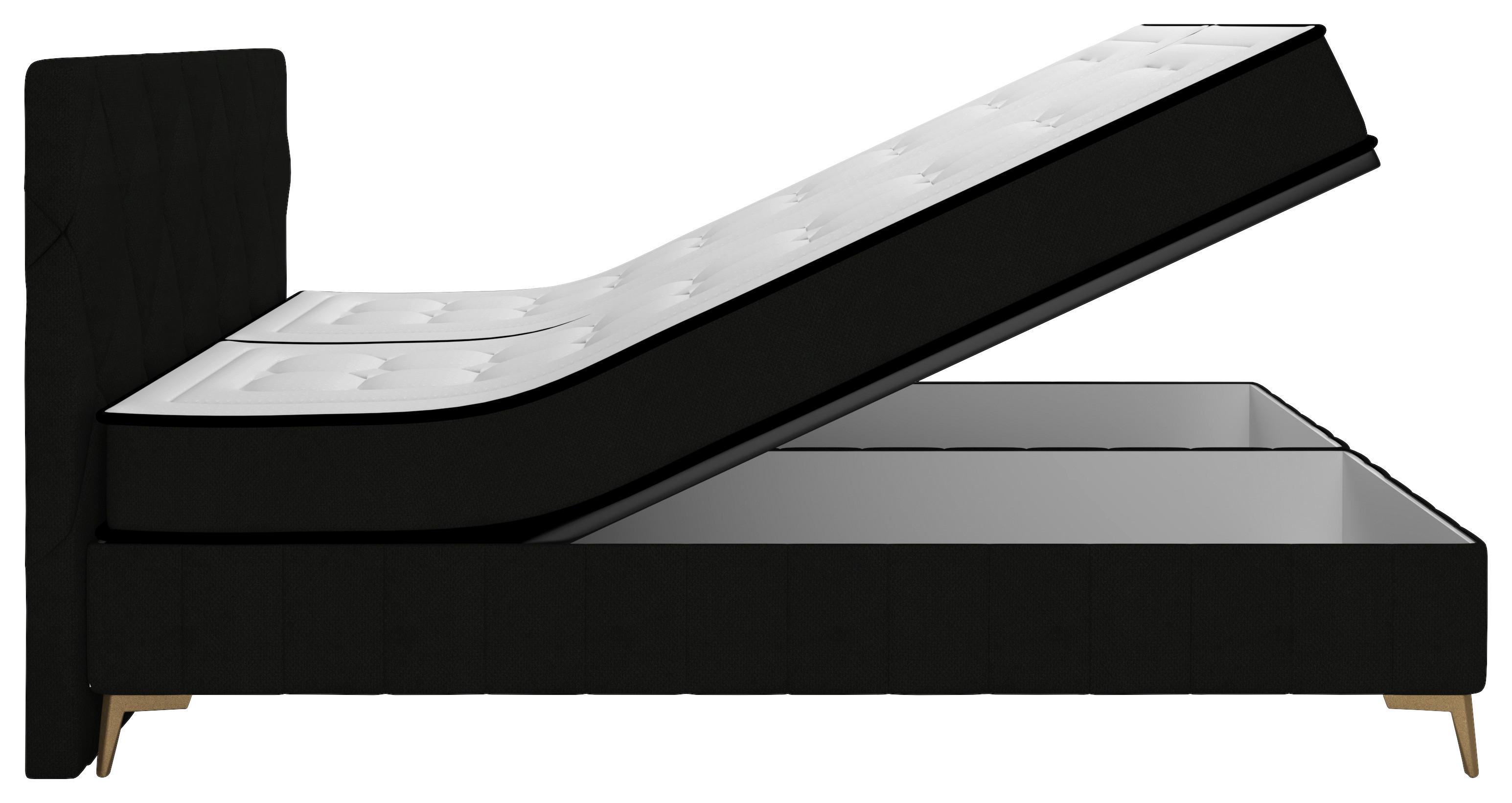 Box Ágy Silla - fekete, Modern, faalapú anyag/textil (160/200cm)