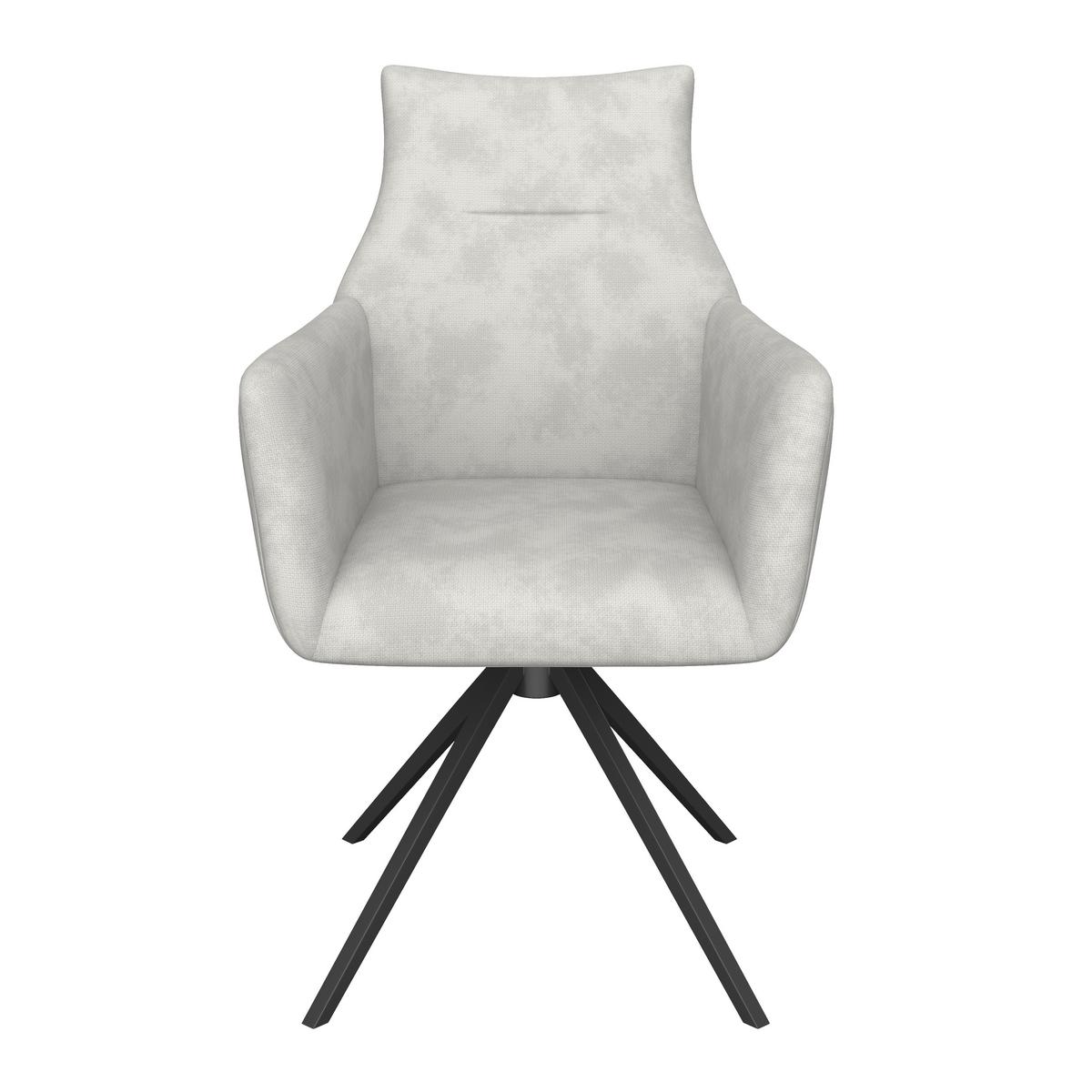 Armlehnstuhl Malina Hellgrau Webstoff Drehbar Gepolstert - Hellgrau/Schwarz, MODERN, Holz/Textil (63/85,5/66,5cm) - Bessagi Home