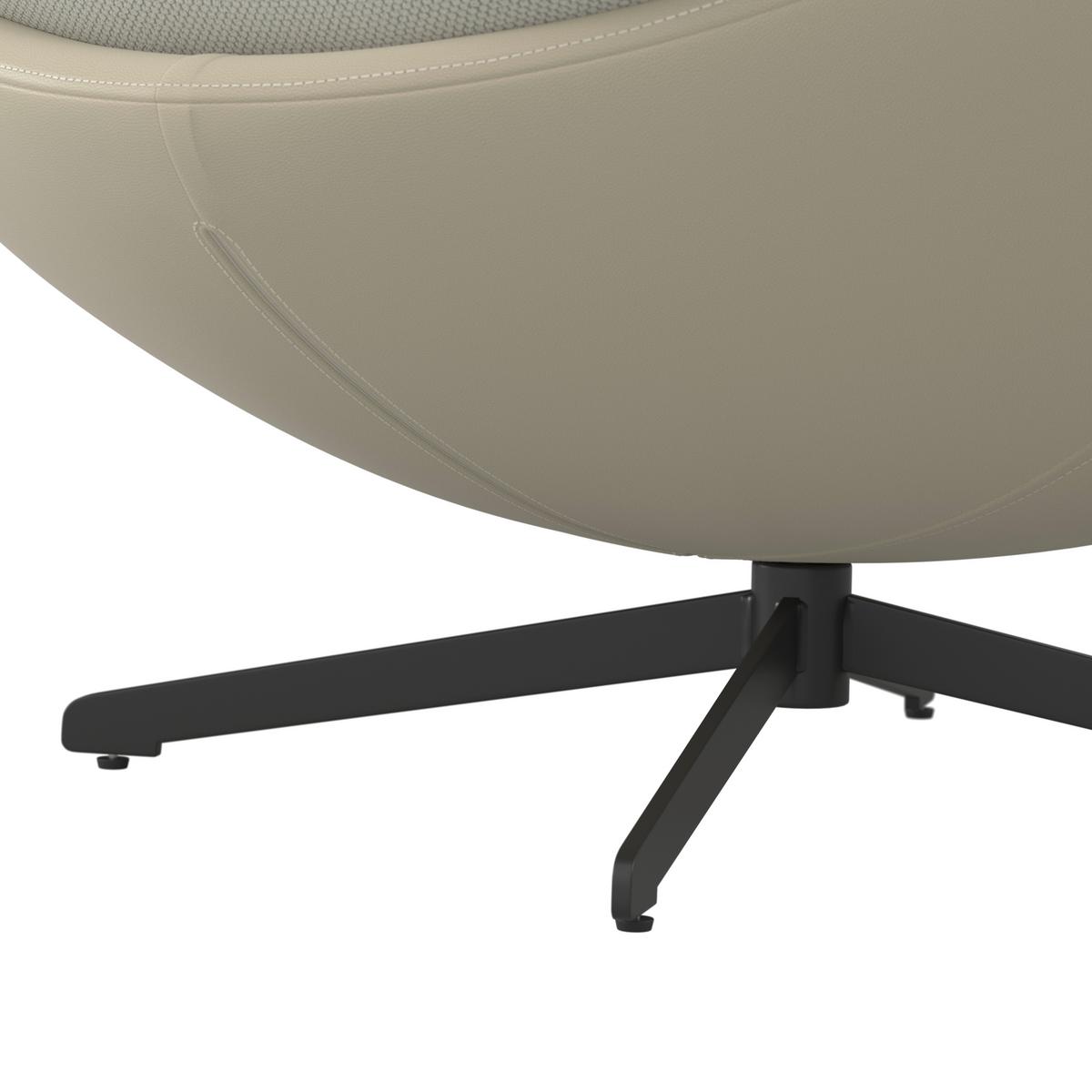 Relaxsessel Ina Webstoff/Lederlook Beige - Beige/Schwarz, MODERN, Textil/Metall (98/86/105cm) - Bessagi Home