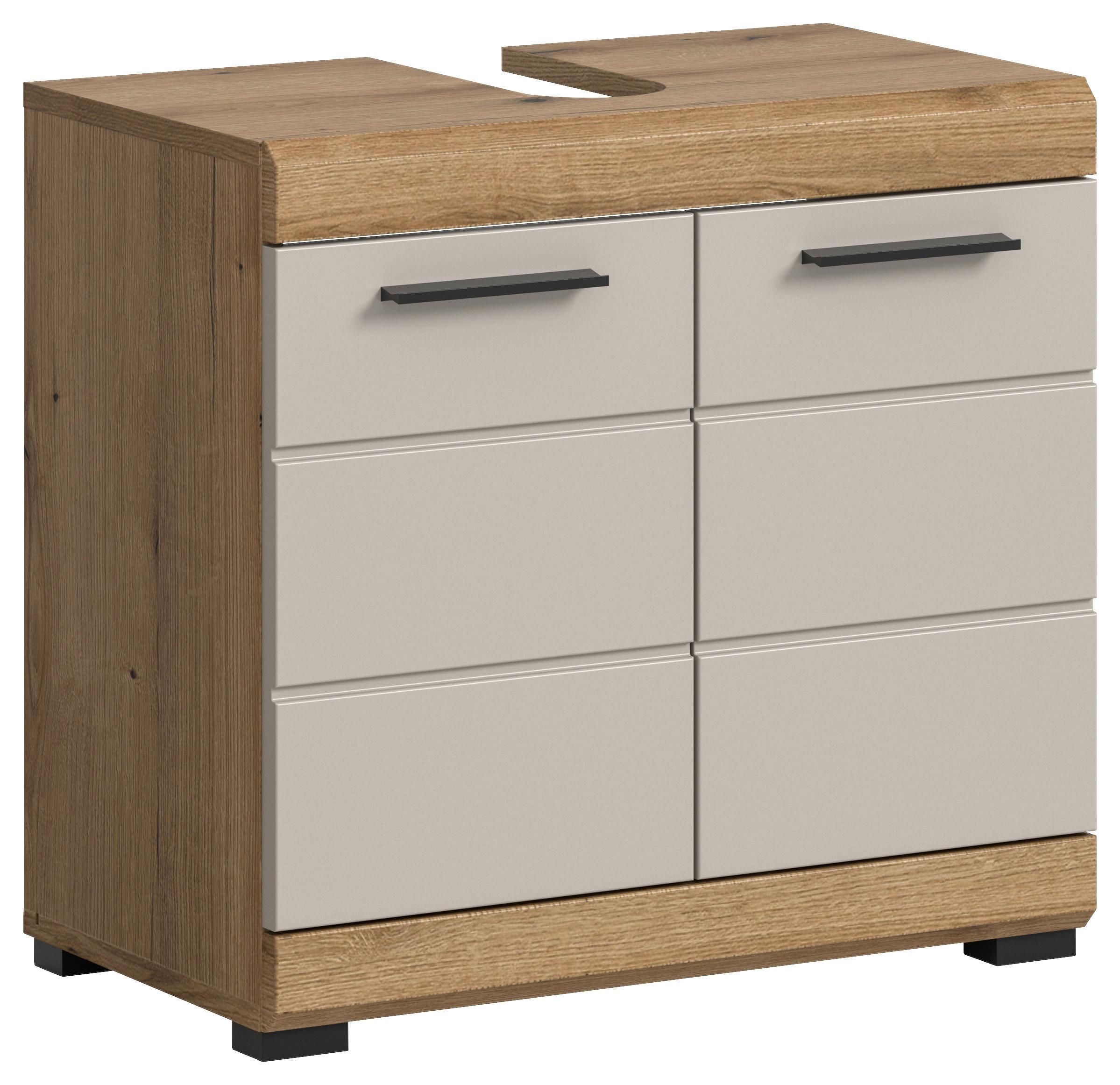 Waschbeckenunterschrank Scout ca. 60x56x34 cm Kaschmir - Kaschmir/Schwarz, MODERN, Holzwerkstoff/Kunststoff (60/56/34cm) - MID.YOU