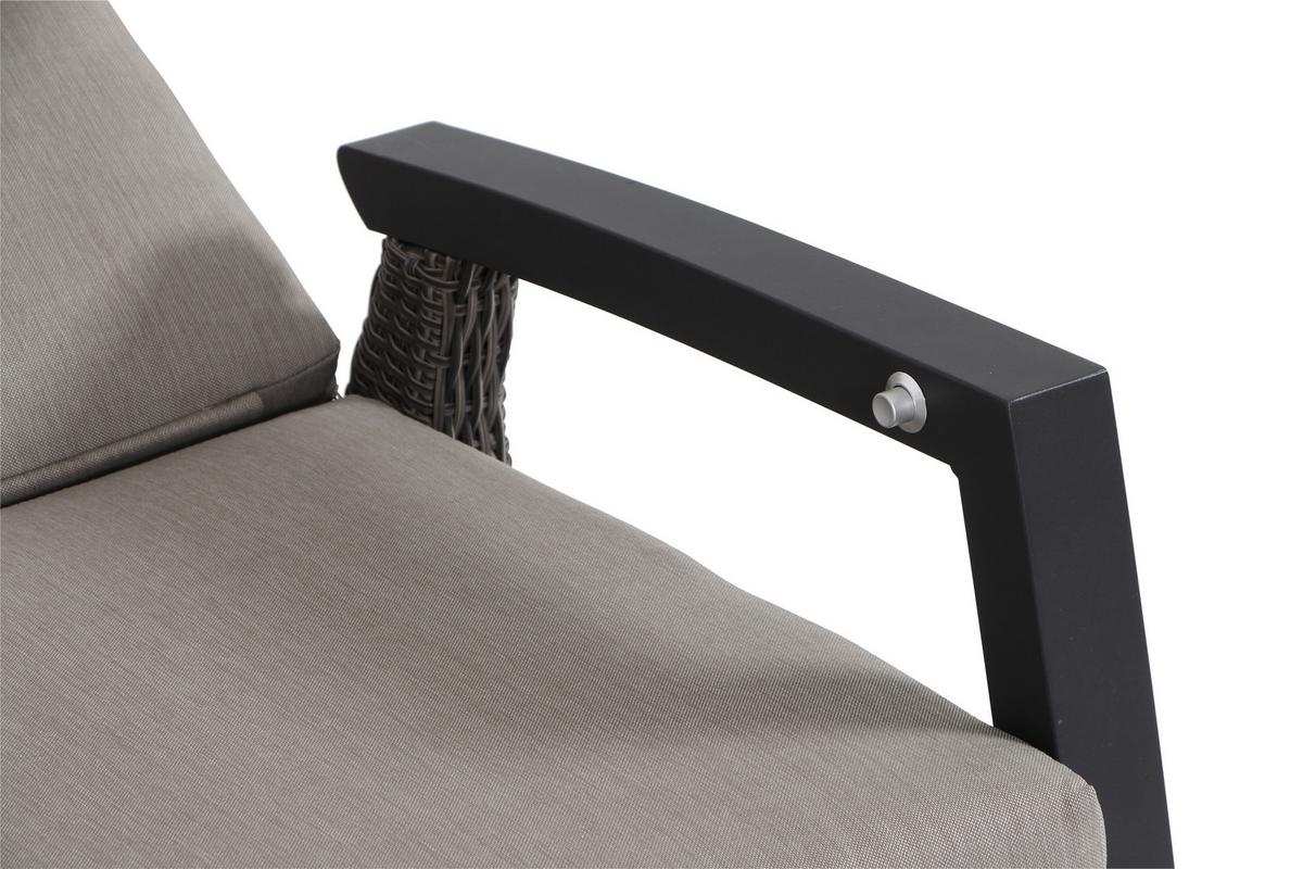 Loungegarnitur Corido Grau - Grau, Basics, Keramik/Kunststoff (72/206/103cm) - Siena Garden