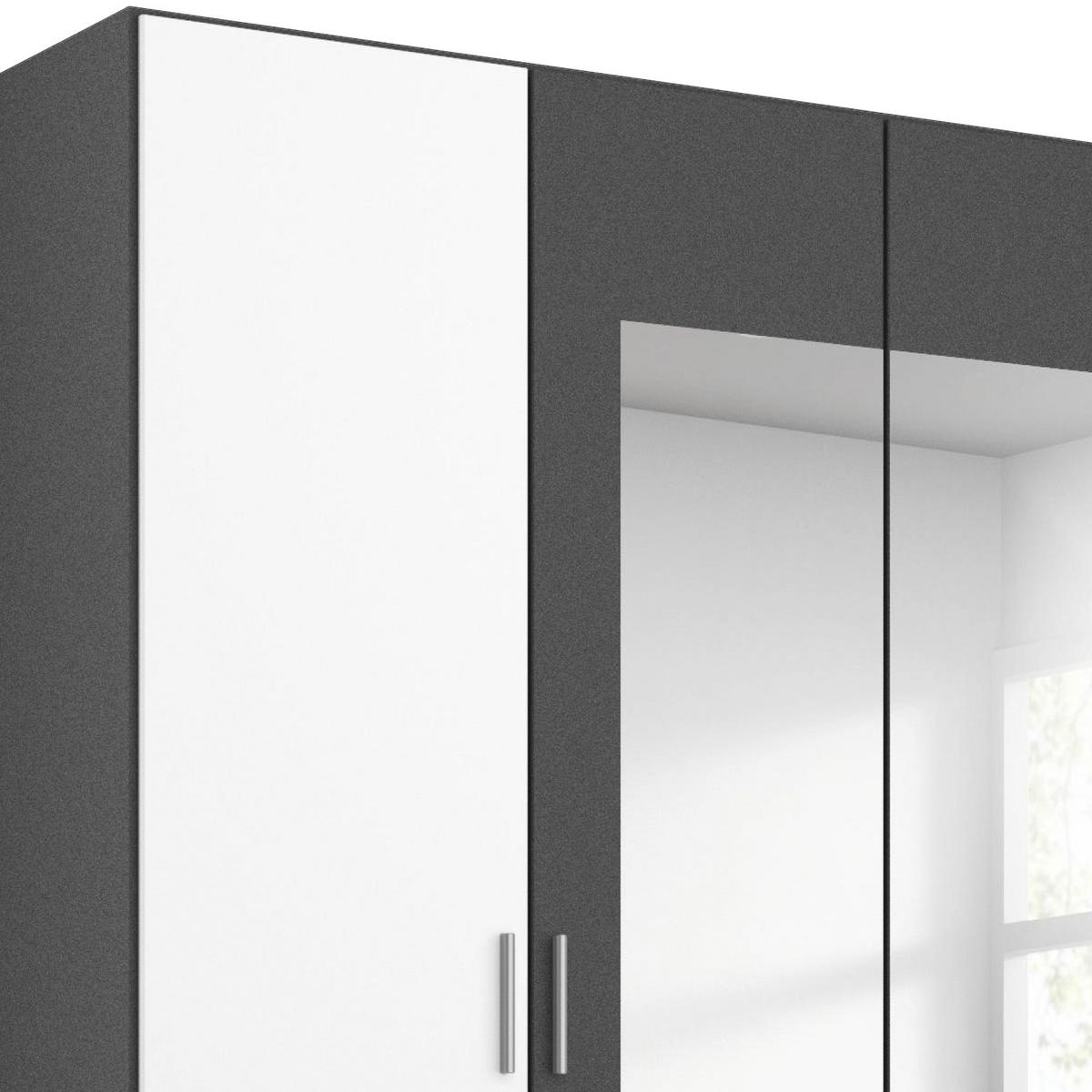 DULAP USI ROTATIVE BORNEO - alb/gri, Basics, material pe bază de lemn (181/210/54cm) - Modern Living