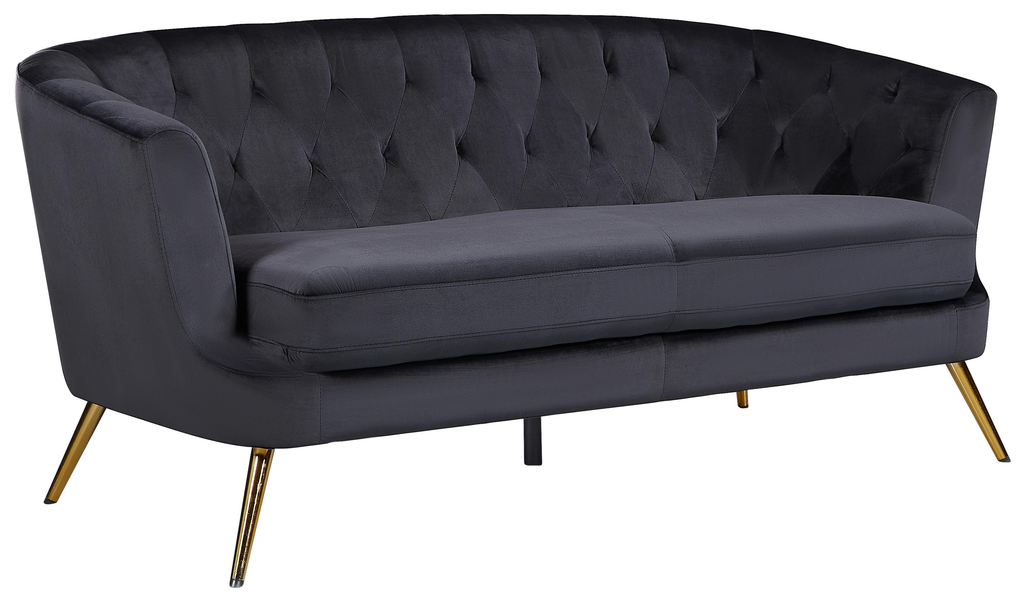 Dvosed Lita, Črna - zlate barve/črna, Moderno, kovina/tekstil (150/78/83cm) - Ti'me
