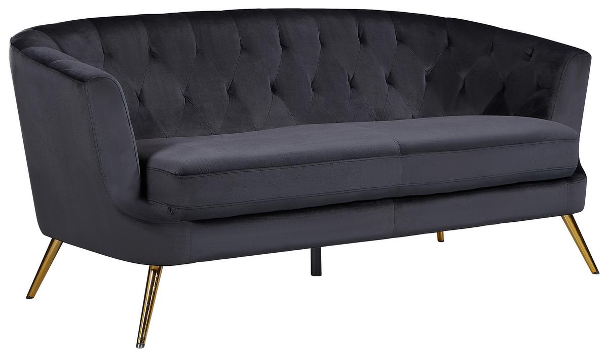 Dvosed Lita, Črna - zlate barve/črna, Moderno, kovina/tekstil (150/78/83cm) - Ti'me