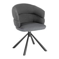 Armlehnstuhl Malia Grau - Schwarz/Grau, MODERN, Textil/Metall (58/83/62cm) - Premium Living