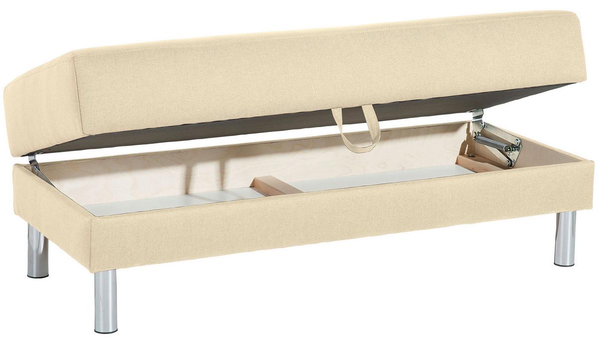 ECKSCHLAFSOFA JUST FASHION - Chromfarben/Beige, KONVENTIONELL, Textil/Metall (152/230cm) - Max Winzer