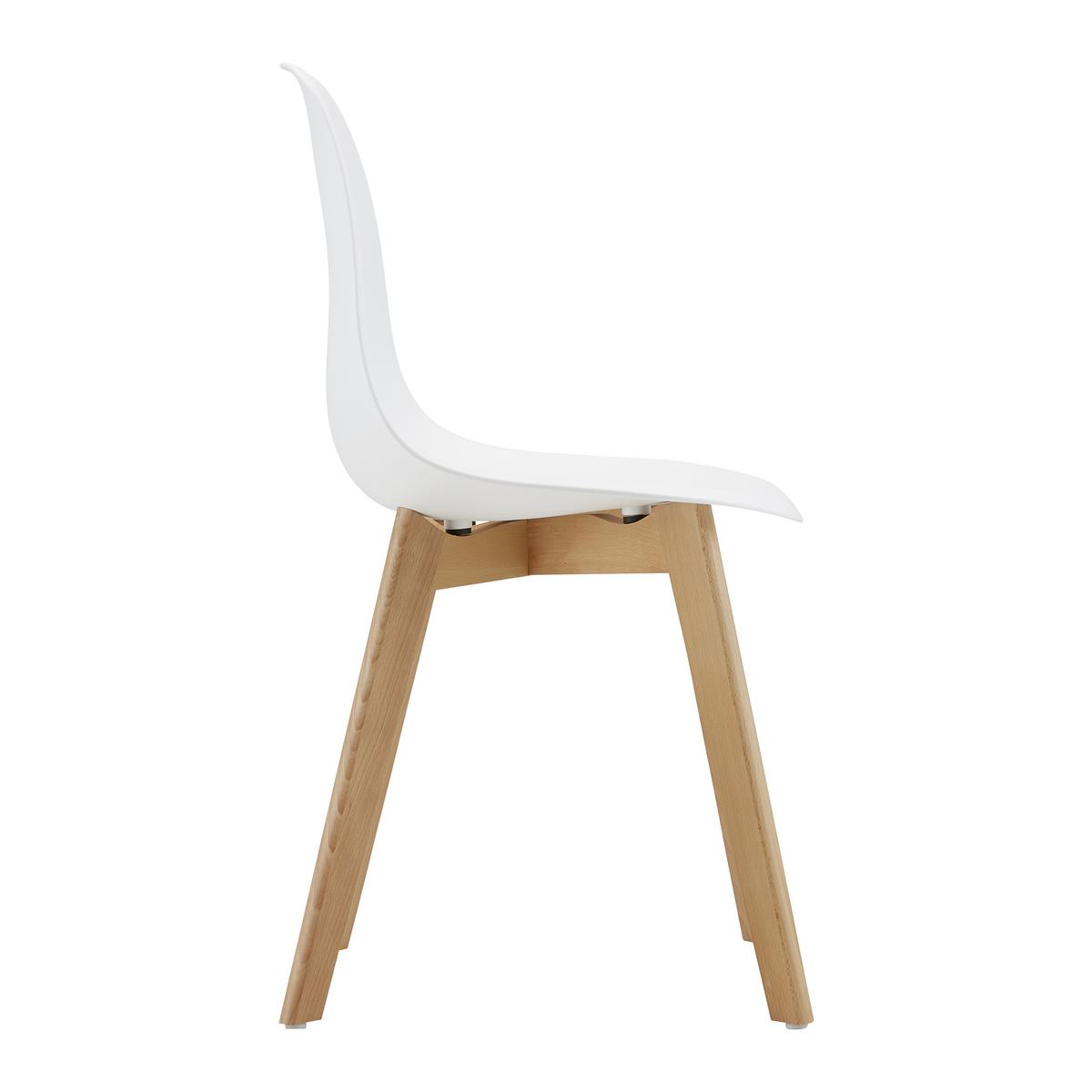Stuhl Frieda Weiß Kunststoff Echtholz Beine - Buchefarben/Weiß, MODERN, Holz/Kunststoff (54/87,5/46cm) - Bessagi Home