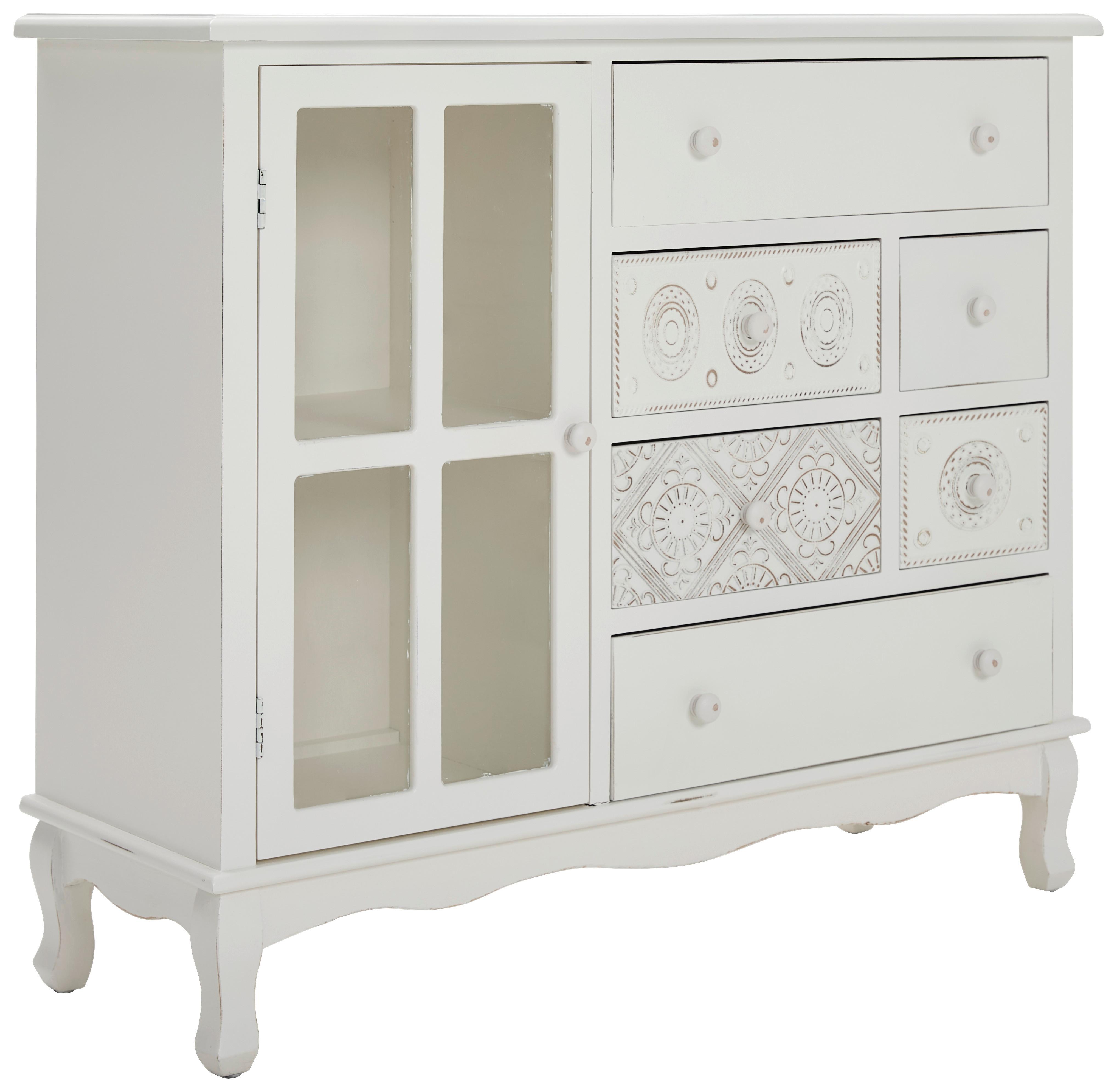 KOMODA CELIN - biały, Romantik / Landhaus, materiał drewnopochodny/drewno (106/90/36,5cm) - Landscape