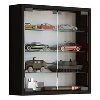 Hängevitrine Mandosa S ca.40x40x10cm Schwarz - Klar/Schwarz, KONVENTIONELL, Glas/Holzwerkstoff (40/40/10cm) - MID.YOU