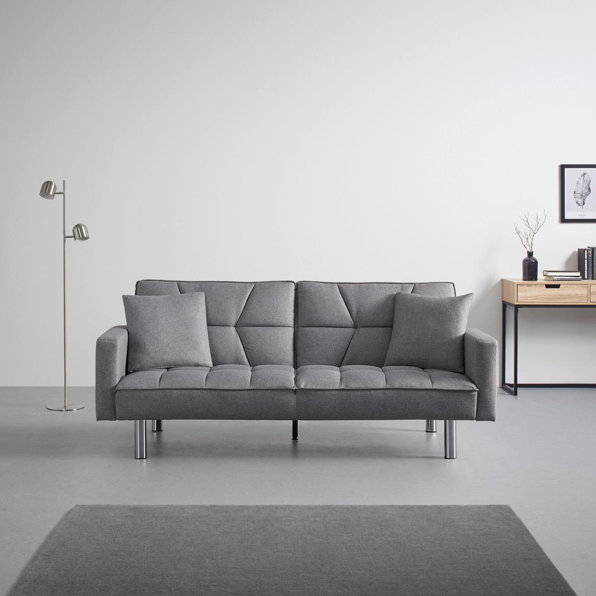 Zofa S Posteljno Funkcijo David, Siva - barve kroma/siva, Moderno, kovina/tekstil (196/83/89cm) - Bessagi Home