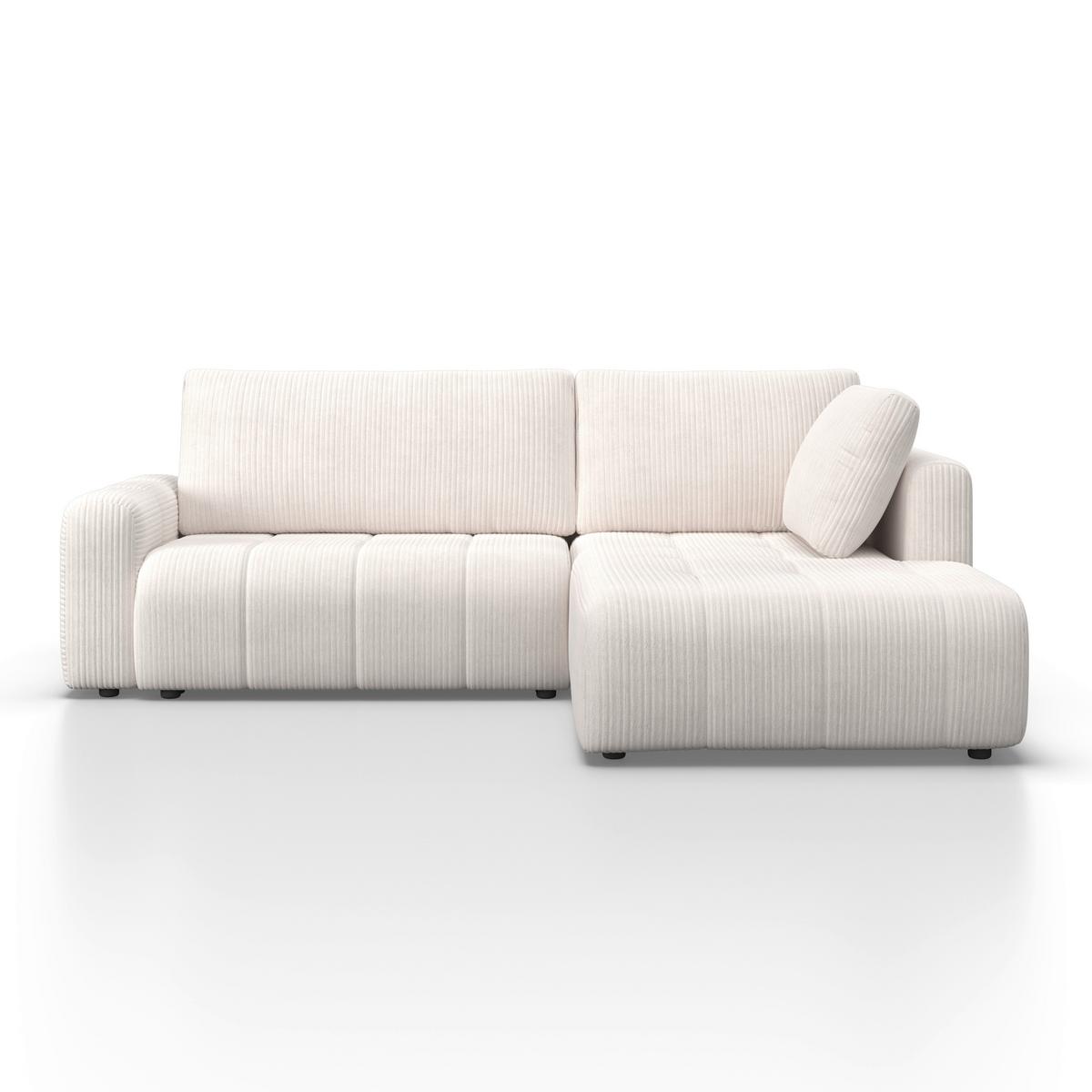 Canapea modulara GIA - alb/gri, Modern, lemn/textil (261/94/197cm) - Bessagi Home