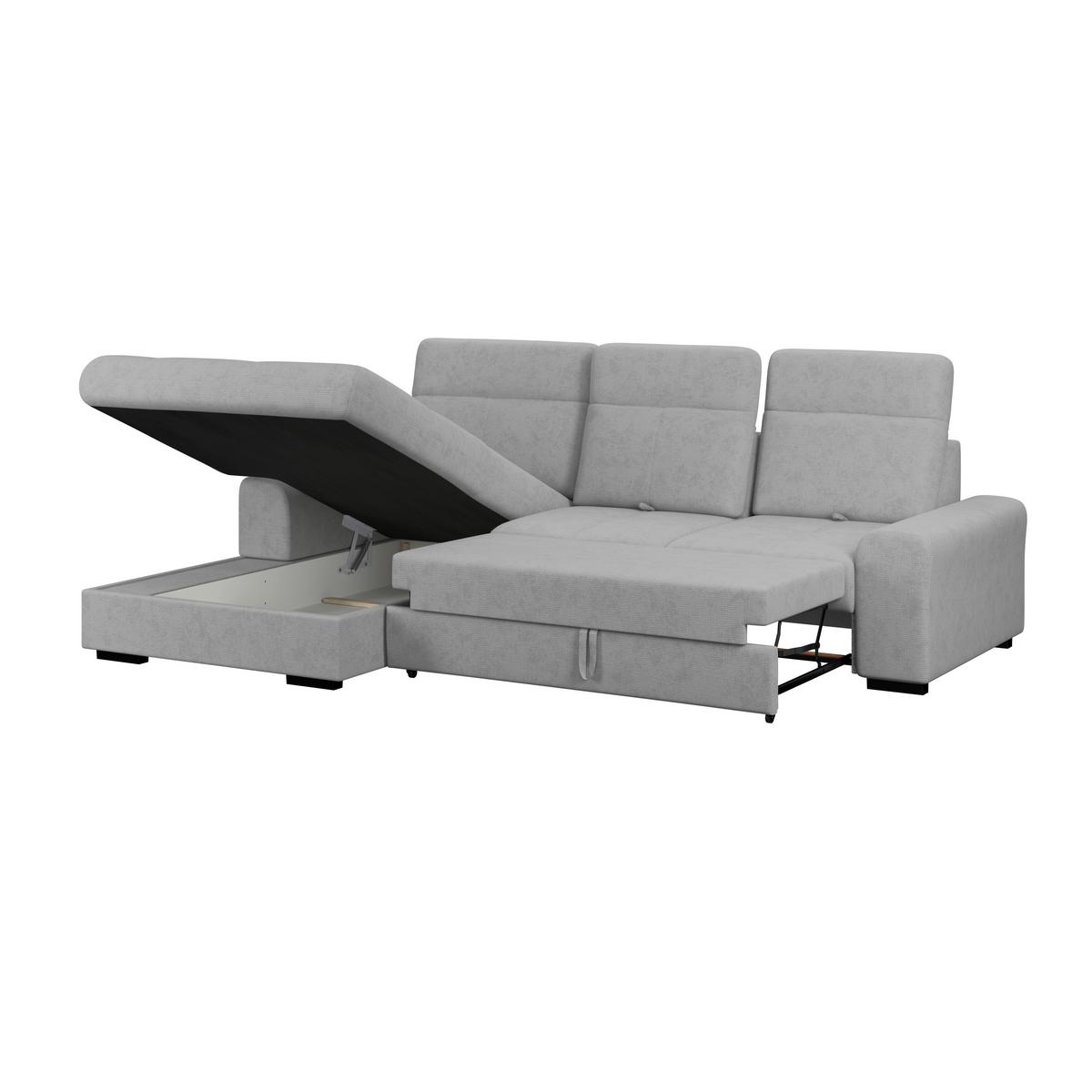 Kutna Garnitura Malaga - siva/crna, Konvencionalno, tekstil/drvo (203/286cm) - Modern Living