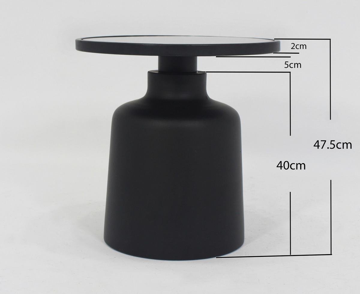 Stolić Jaro - crna, Moderno, staklo/metal (47/48cm) - Premium Living