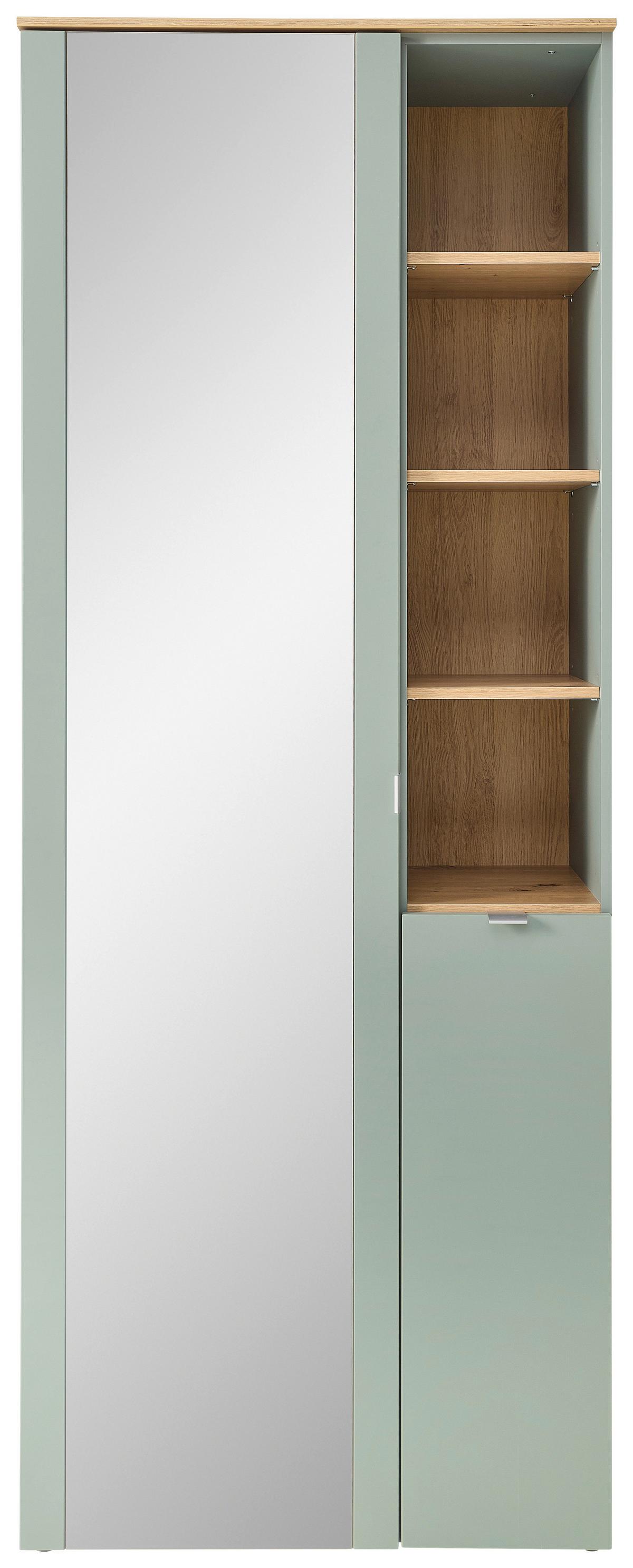 Garderobenschrank Bari in Grün/Eiche Artisan - Silberfarben/Schwarz, Modern, Holzwerkstoff/Kunststoff (78/202/38cm) - Premium Living