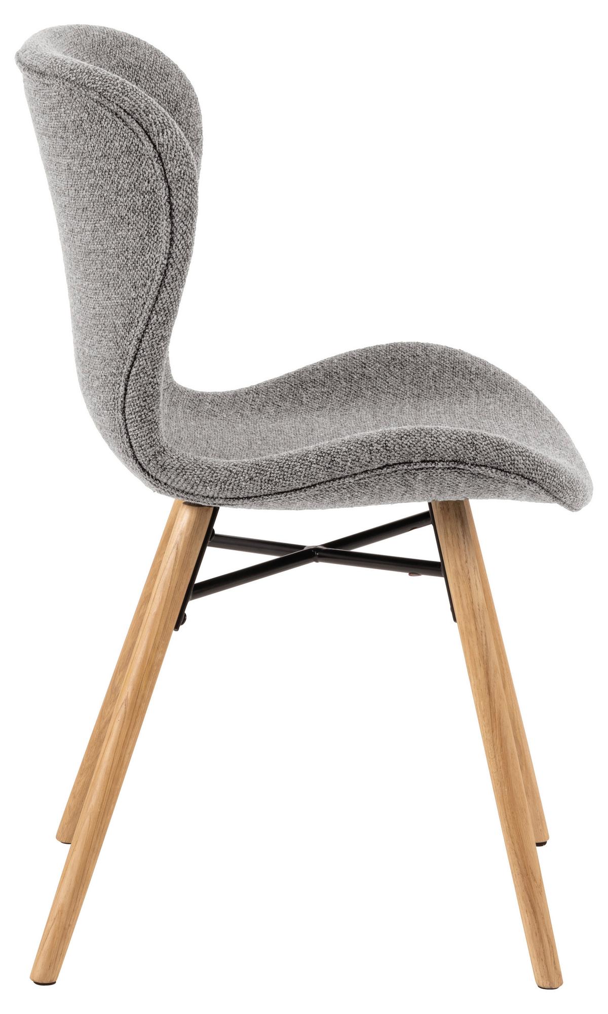 KRZESŁO BATILDA -A1 - kolor naturalny/szary, Design, metal/drewno (47/82,5/53cm) - MID.YOU