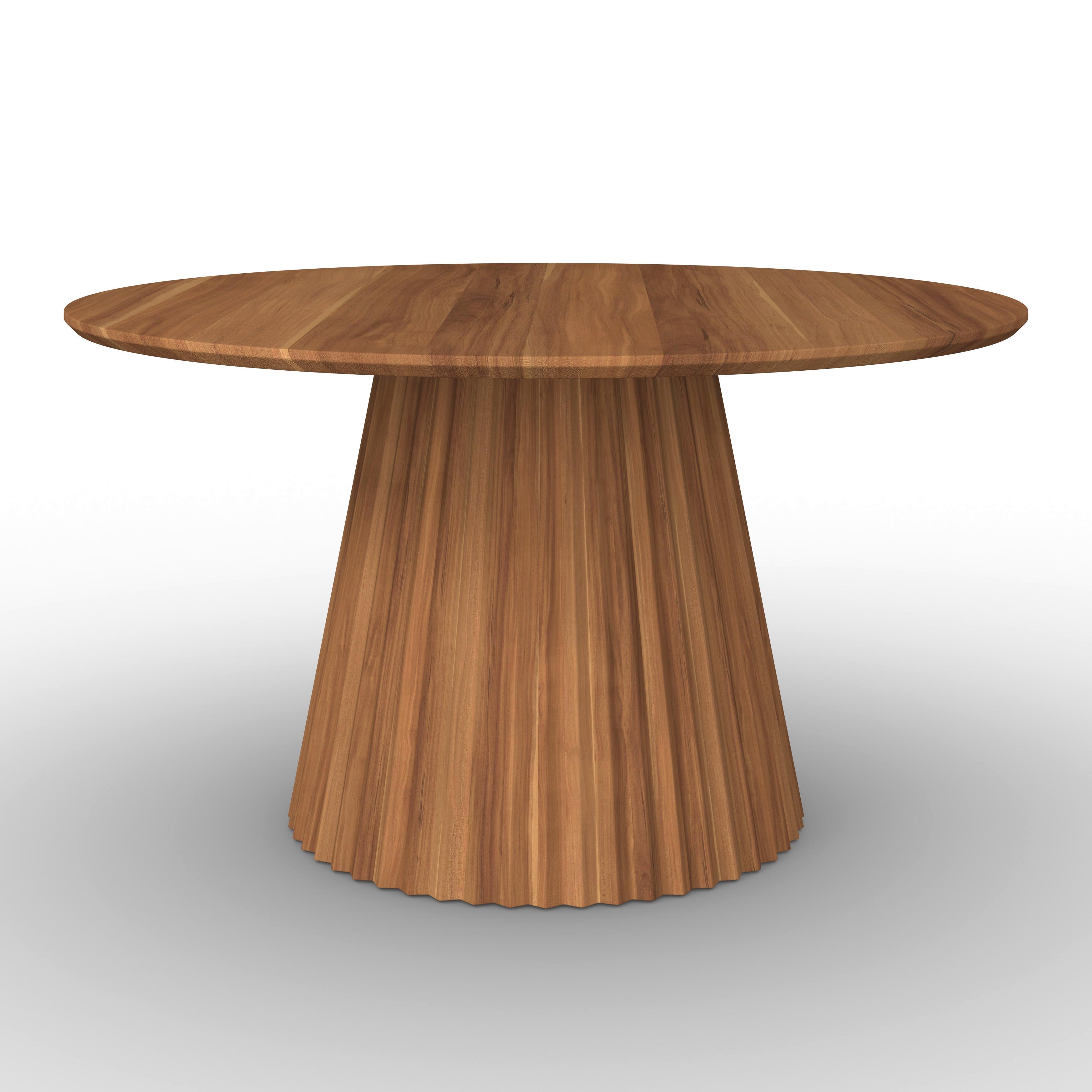 Jedilna Miza Allegra, Ø 140cm, Akacija - naravne barve/barve akacije, Moderno, les (140/140/76cm) - Bessagi Home