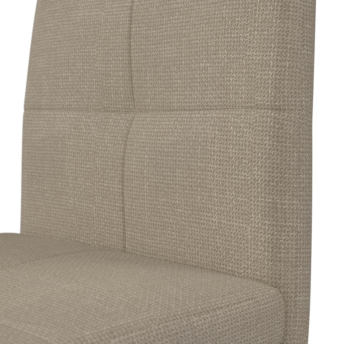 Schwingstuhl Lucie Creme Leinenoptik Gepolstert - Creme/Nickelfarben, MODERN, Textil/Metall (43/99/60cm) - Bessagi Home