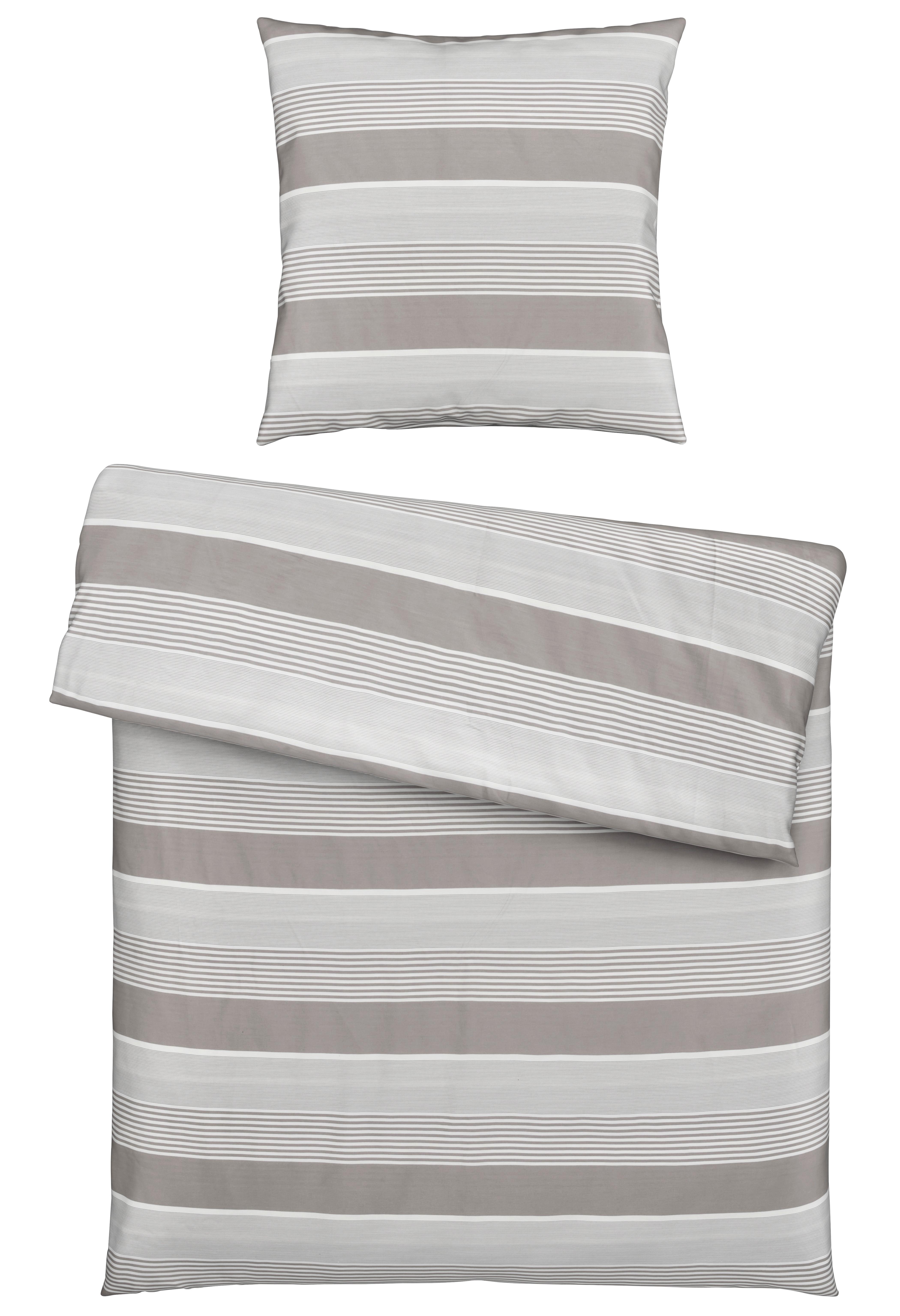 Bettwäsche Bio-Lisa in Grau ca. 135x200cm - Silberfarben, MODERN, Textil (135/200cm) - ecoTree
