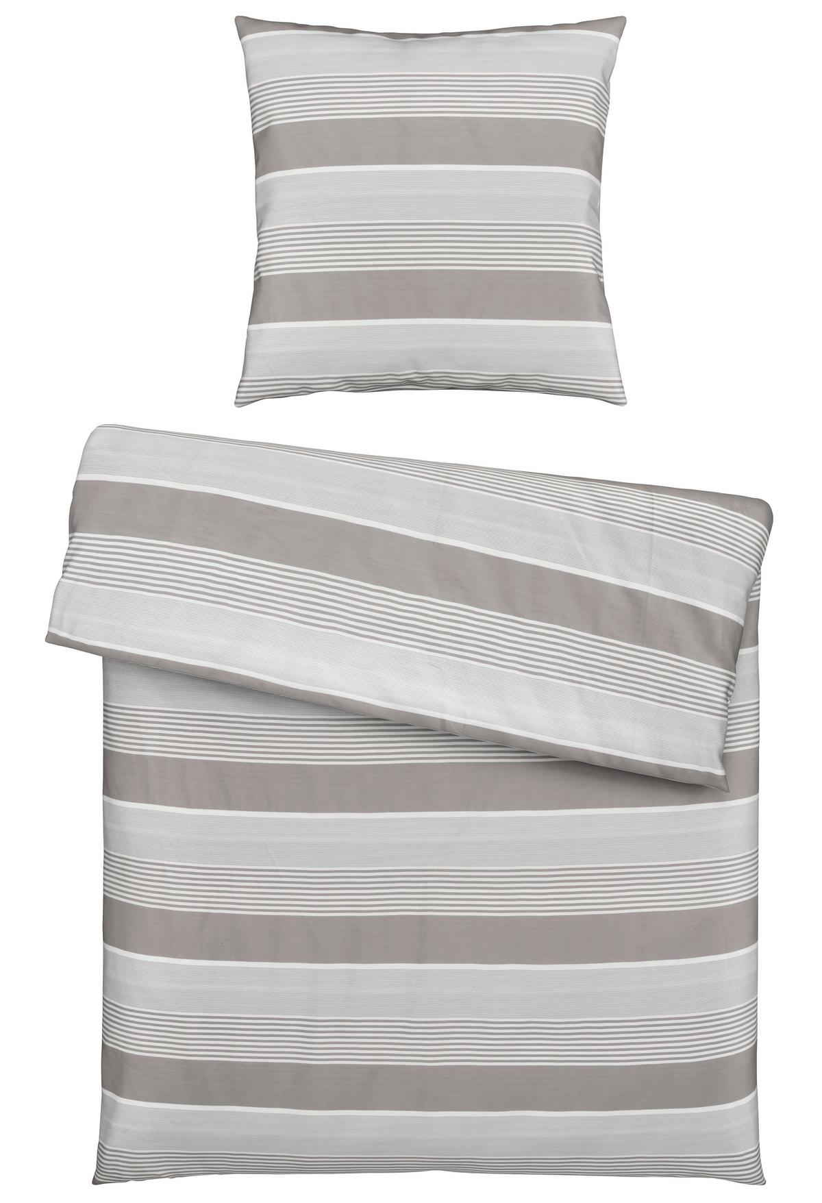 Bettwäsche Bio-Lisa in Grau ca. 135x200cm - Silberfarben, MODERN, Textil (135/200cm) - ecoTree
